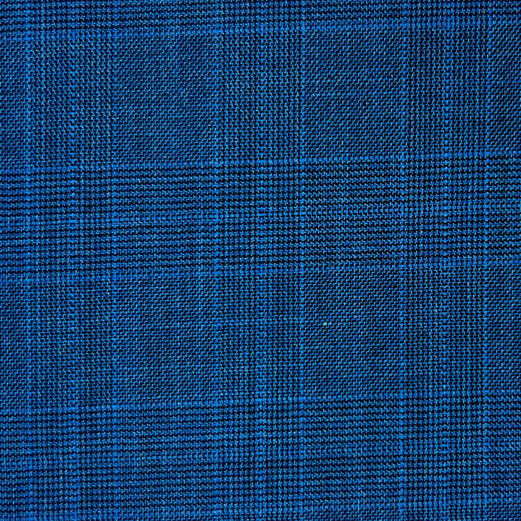 Steel Blue Prince Of Wales Plaid Wool Menswear Suit