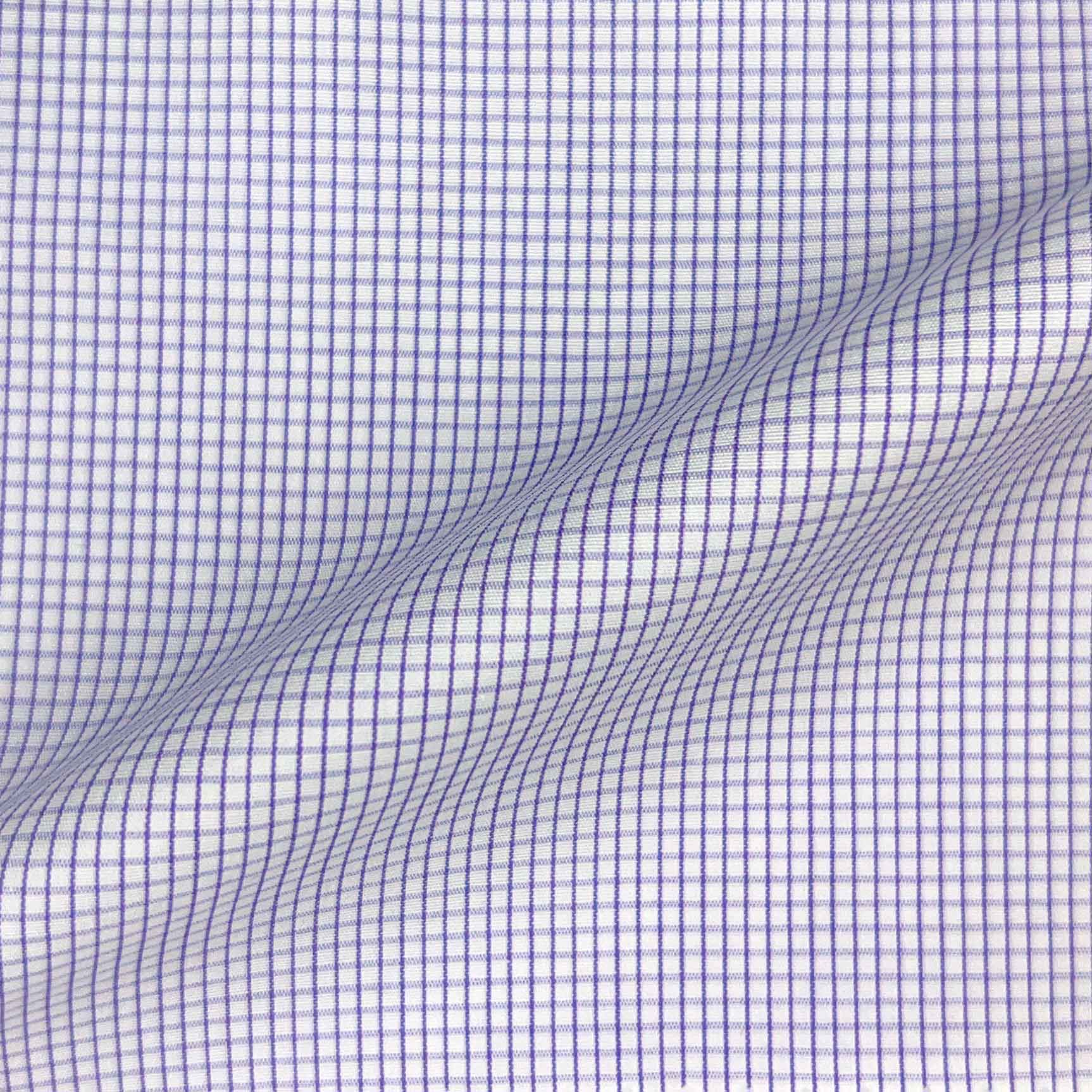 Lavender Fine Mini Grid Checks Giza 45 Egyptian Cotton Dress Shirt Cloth
