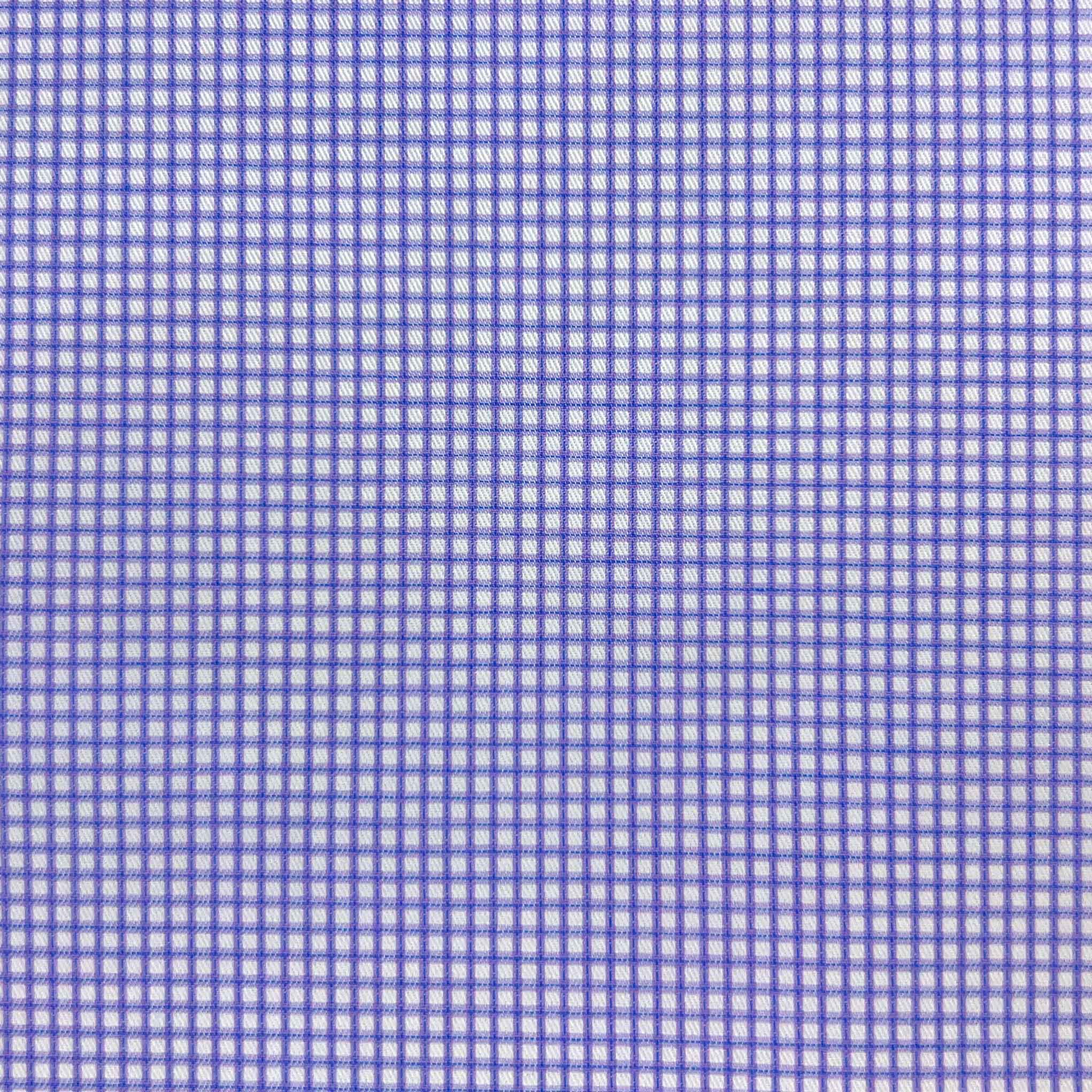 Lavender Mini Grid Checks Giza 45 Egyptian Cotton Dress Shirt Cloth