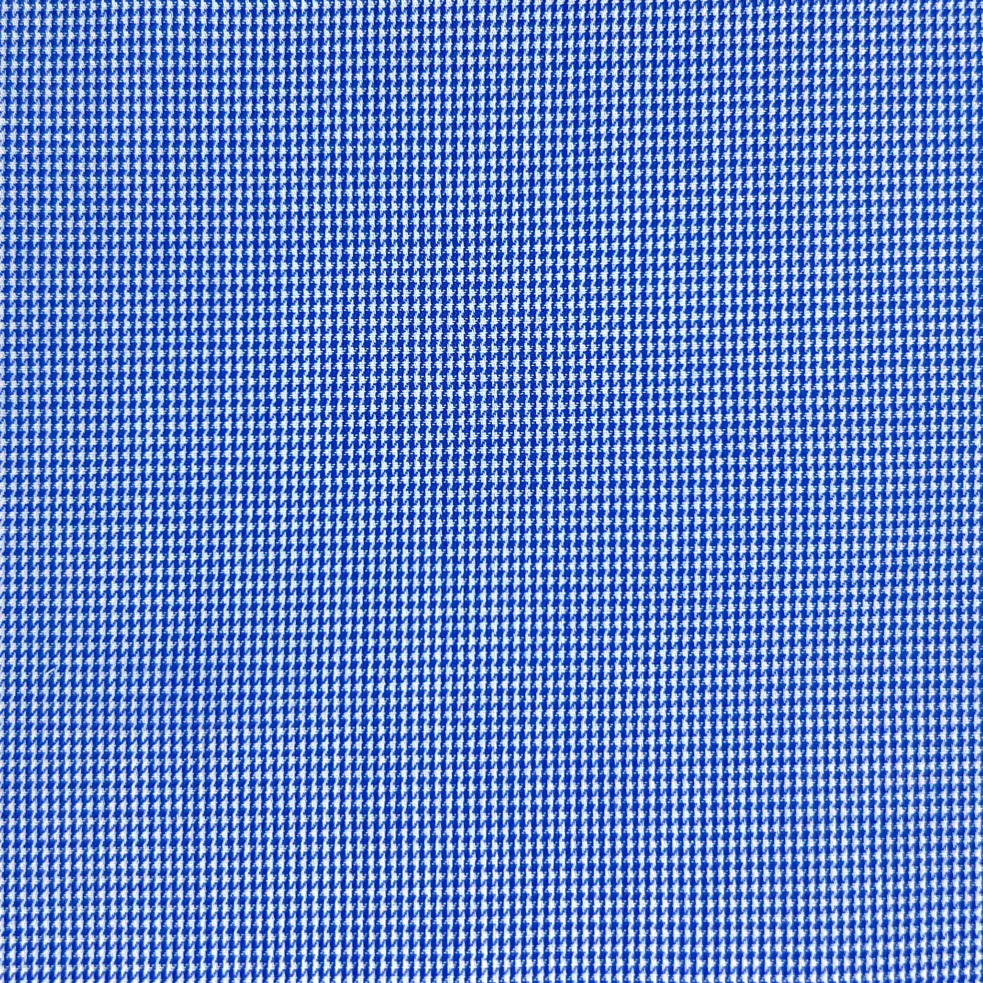 Medium Blue Micro Houndstooth Giza 45 Egyptian Cotton Dress Shirt Cloth