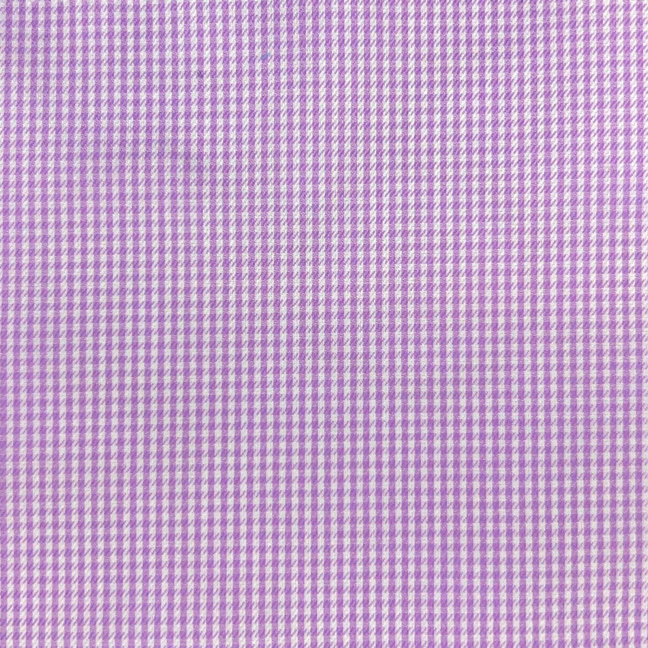Lavender Micro Grid Check Giza 45 Egyptian Cotton Dress Shirt Cloth