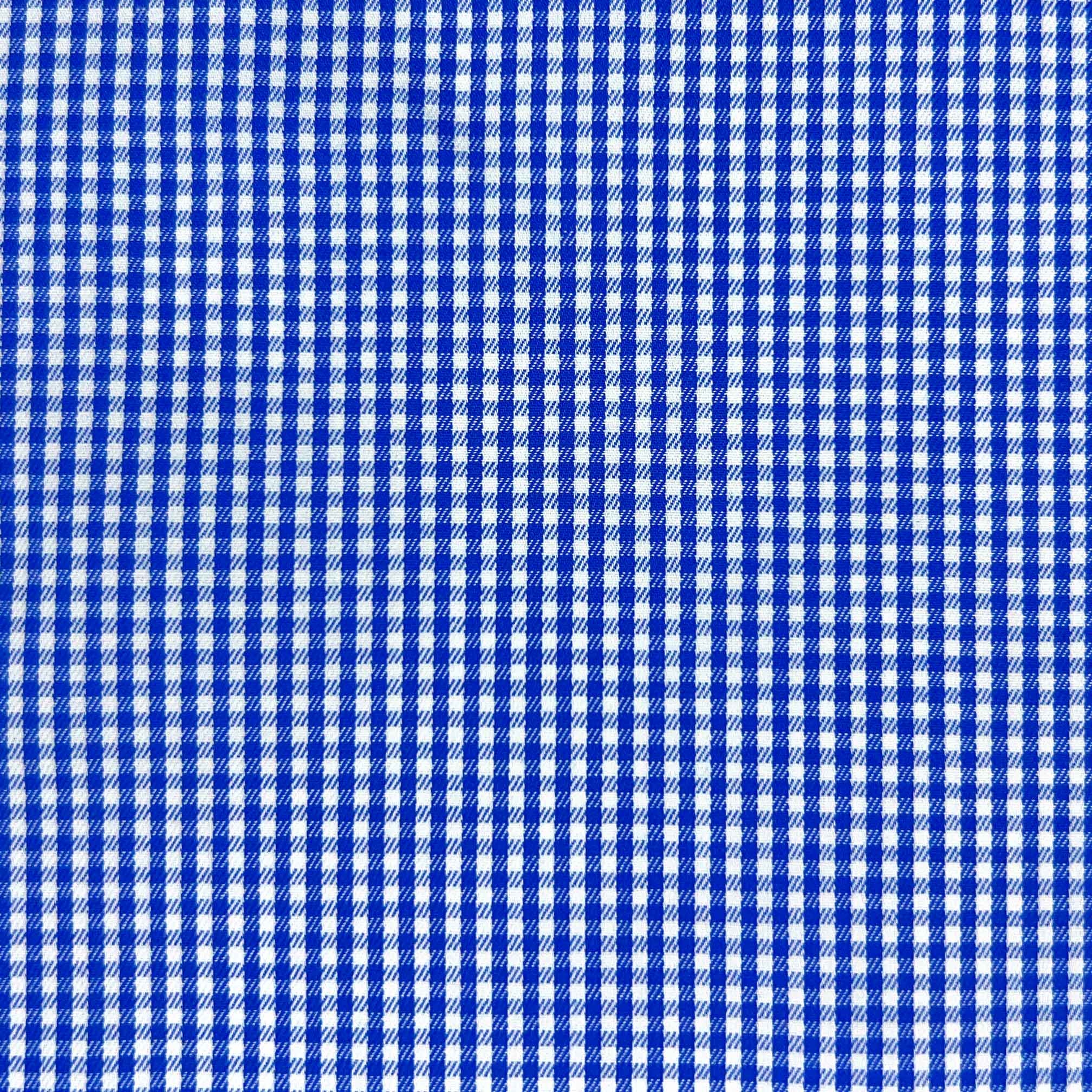Royal Blue Micro Grid Check Giza 45 Egyptian Cotton Dress Shirt Cloth
