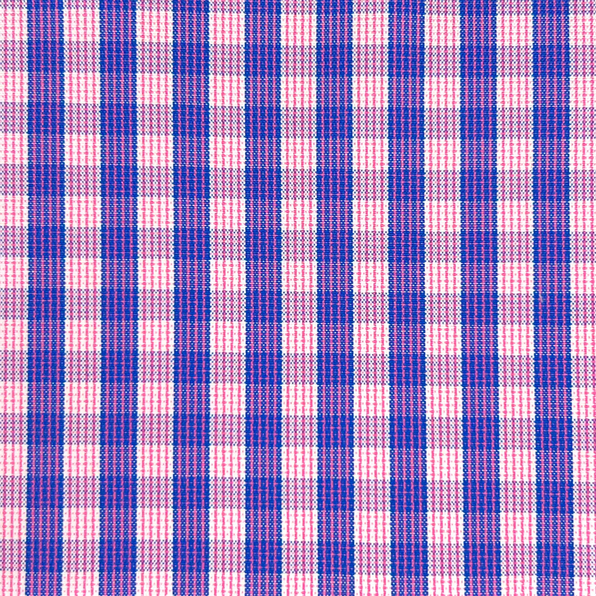 Pink w/ Royal Blue Giza 45 Egyptian Cotton Dress Shirt Cloth