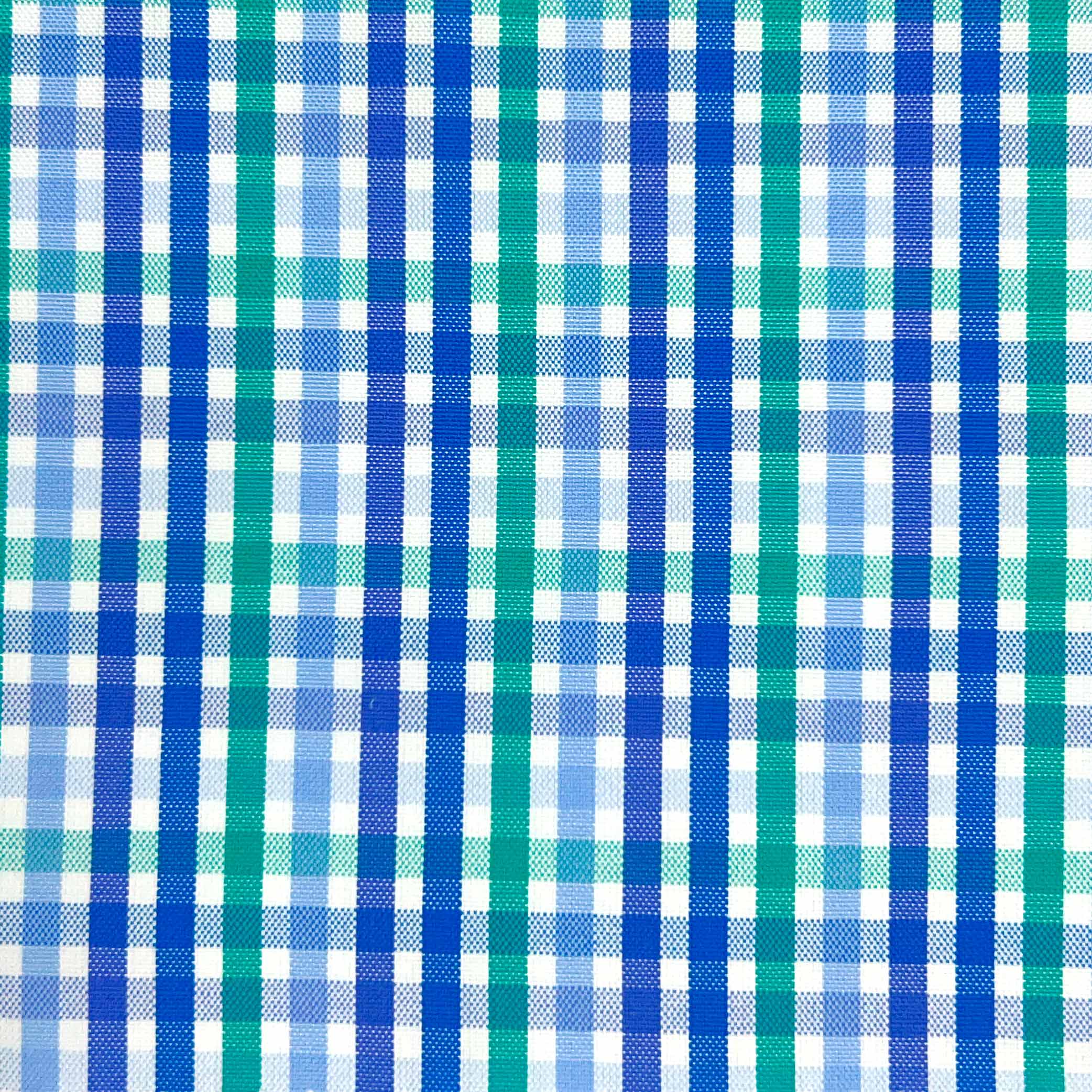 Fern Green w/ Royal Blue Giza 45 Egyptian Cotton Dress Shirt Cloth