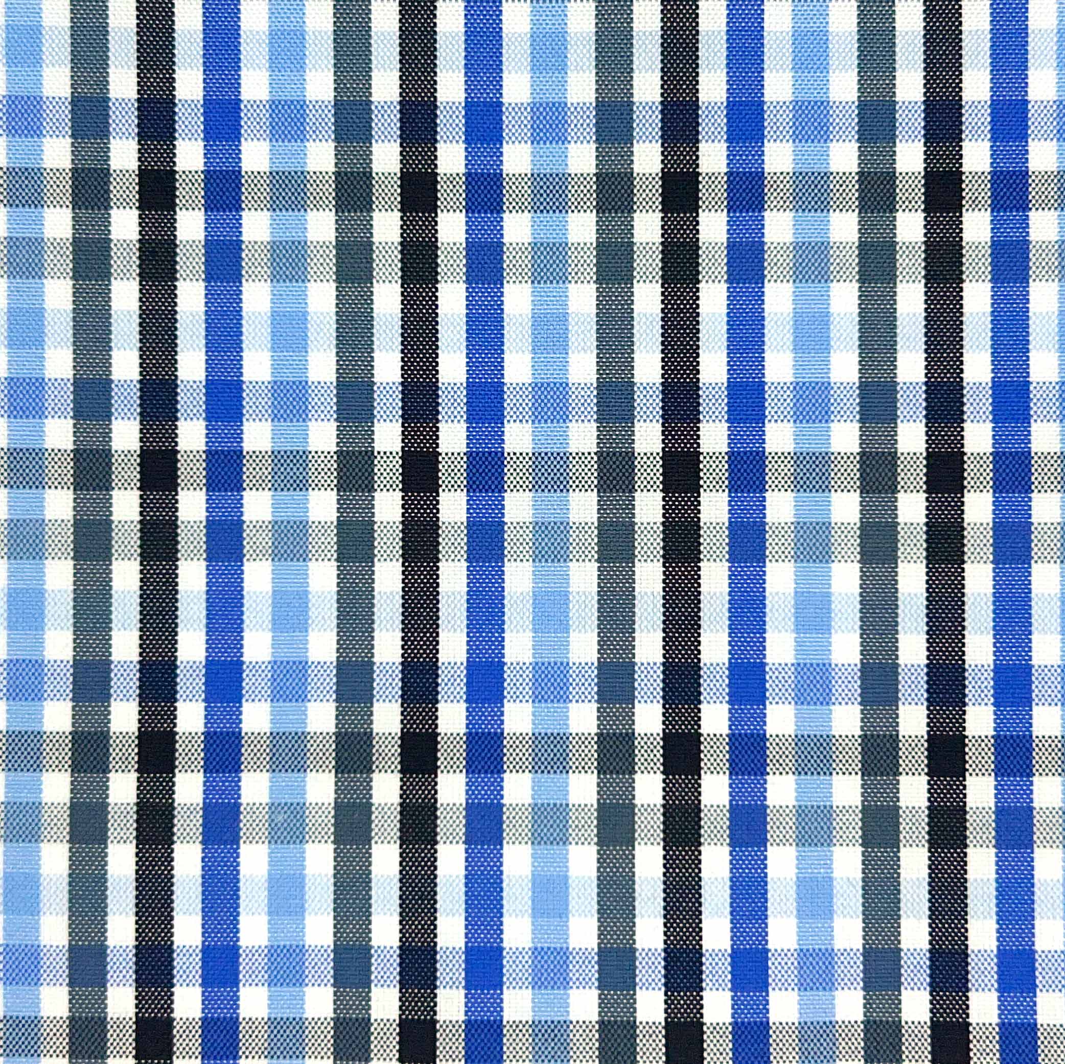 Black & Grey w/ Royal Blue Giza 45 Egyptian Cotton Dress Shirt Cloth