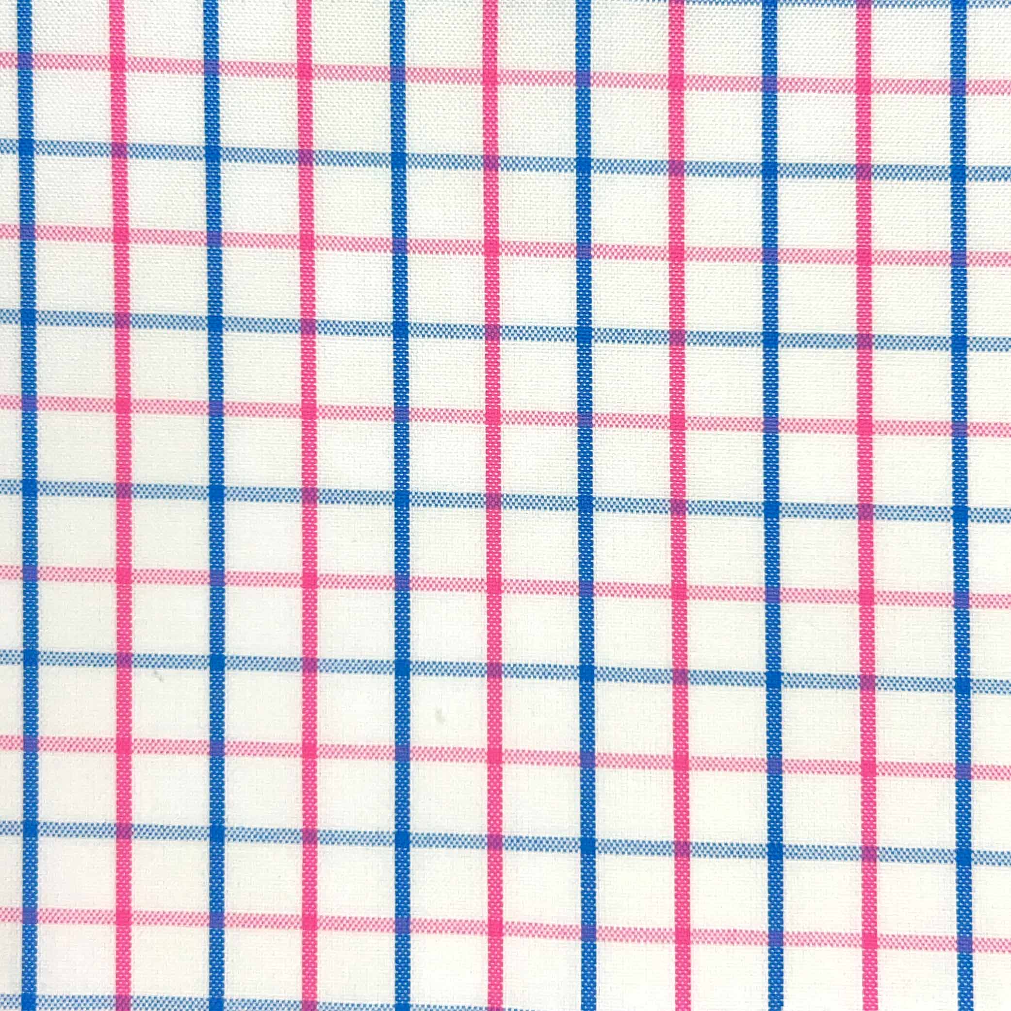 Medium Blue w/ Pink Giza 45 Egyptian Cotton Dress Shirt Cloth