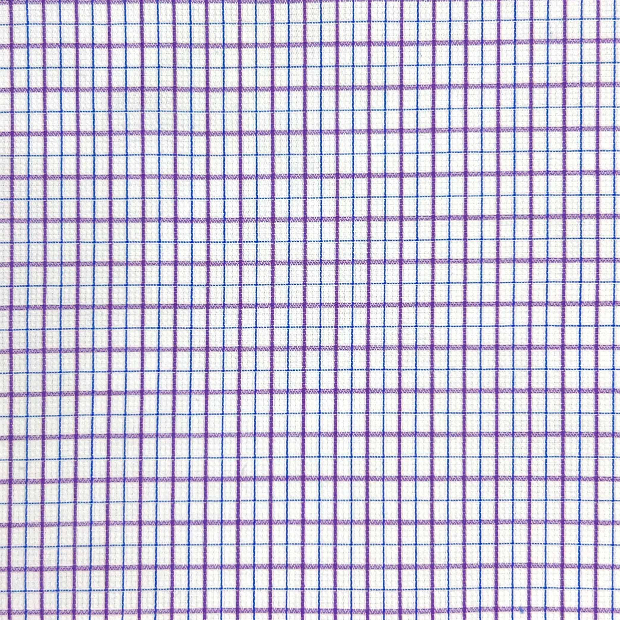 Purple Mini Grid Check Giza 45 Egyptian Cotton Dress Shirt Cloth