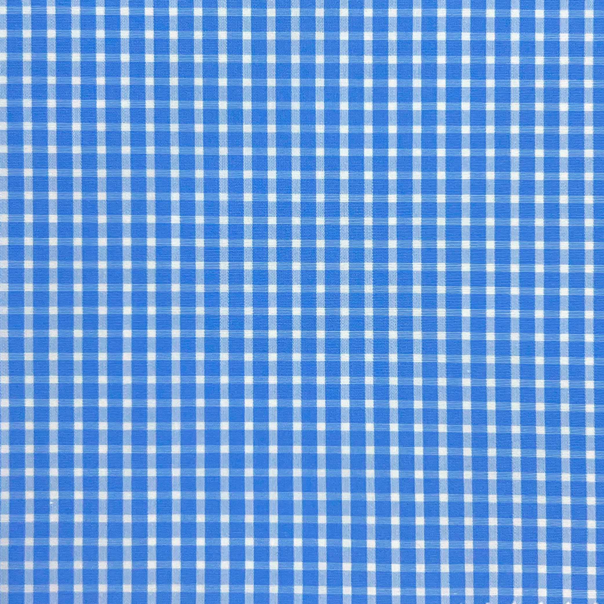 Blue Gingham Check Giza 45 Egyptian Cotton Dress Shirt Cloth