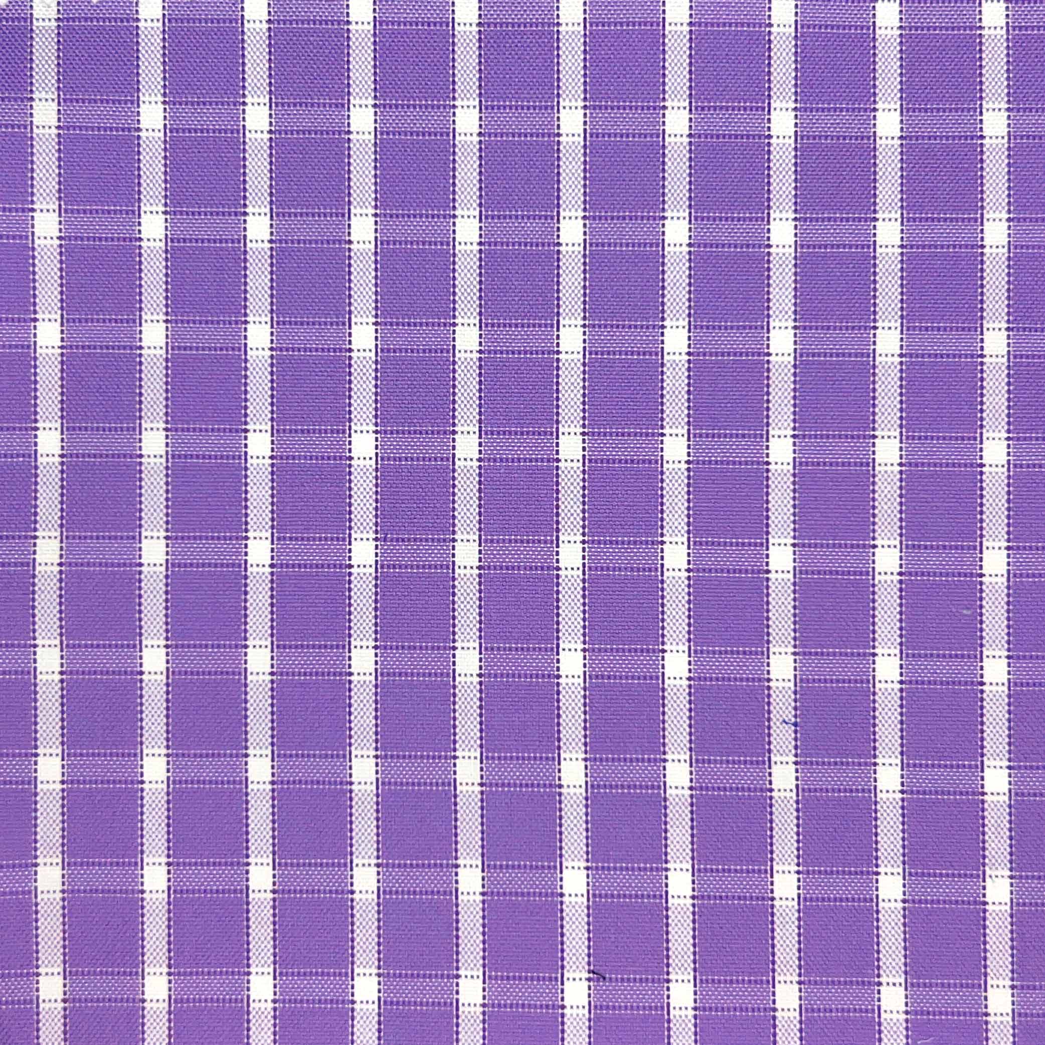 Purple Grid Check Giza 45 Egyptian Cotton Dress Shirt Cloth