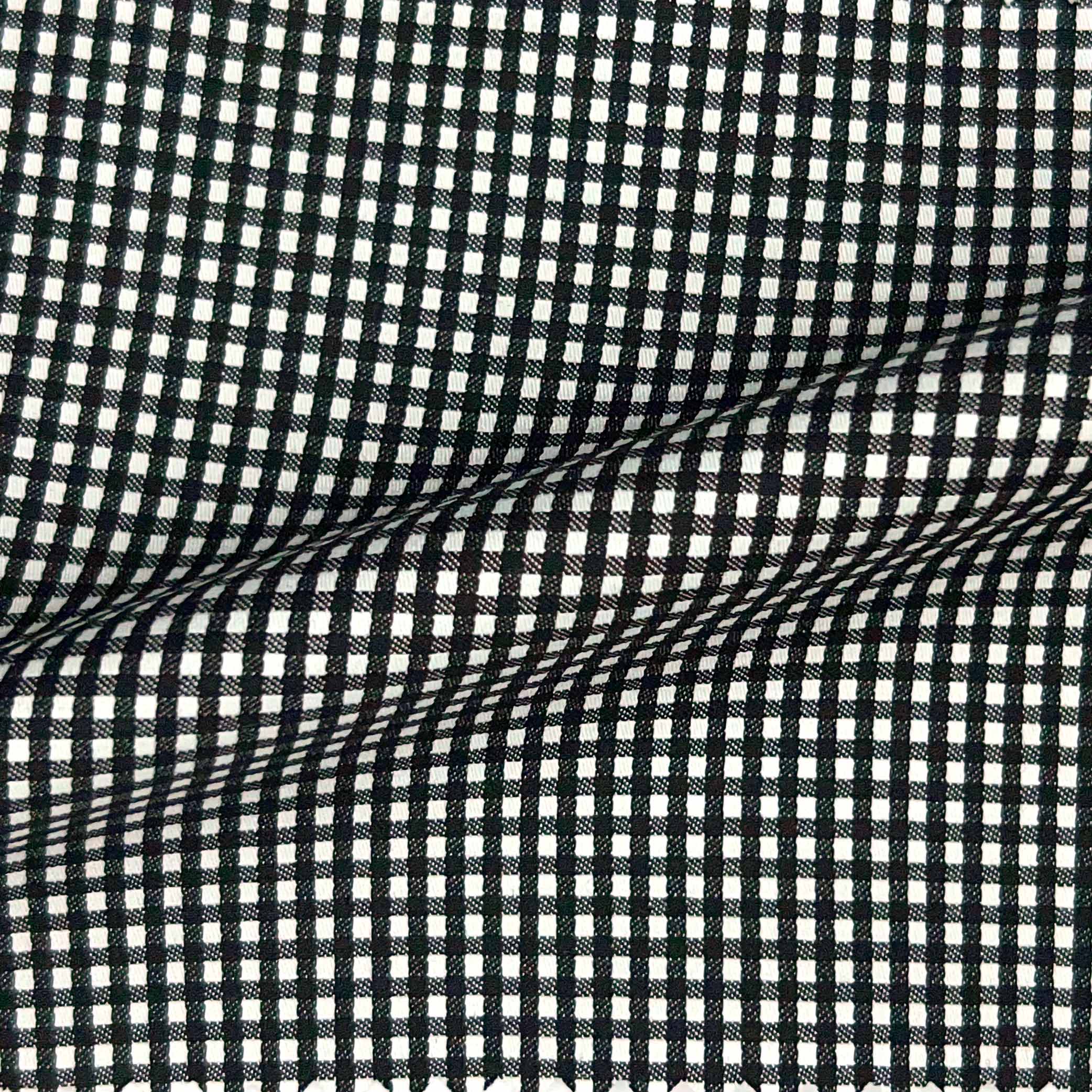 Black Mini Gingham Check Giza 45 Egyptian Cotton Dress Shirt Cloth