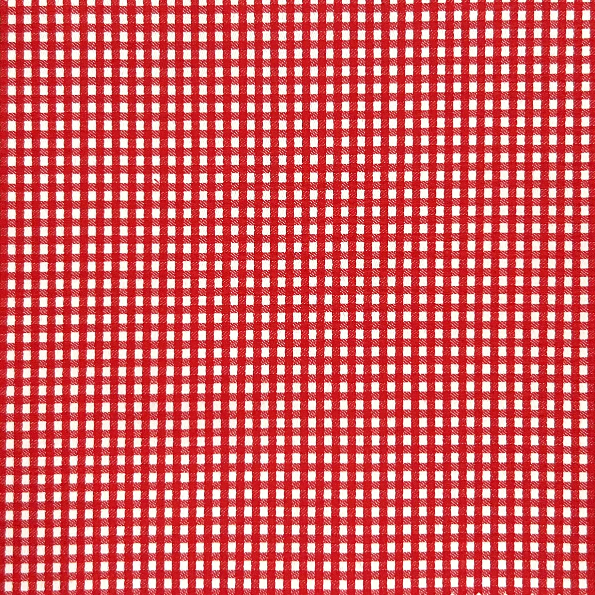 Red Mini Gingham Check Giza 45 Egyptian Cotton Dress Shirt Cloth
