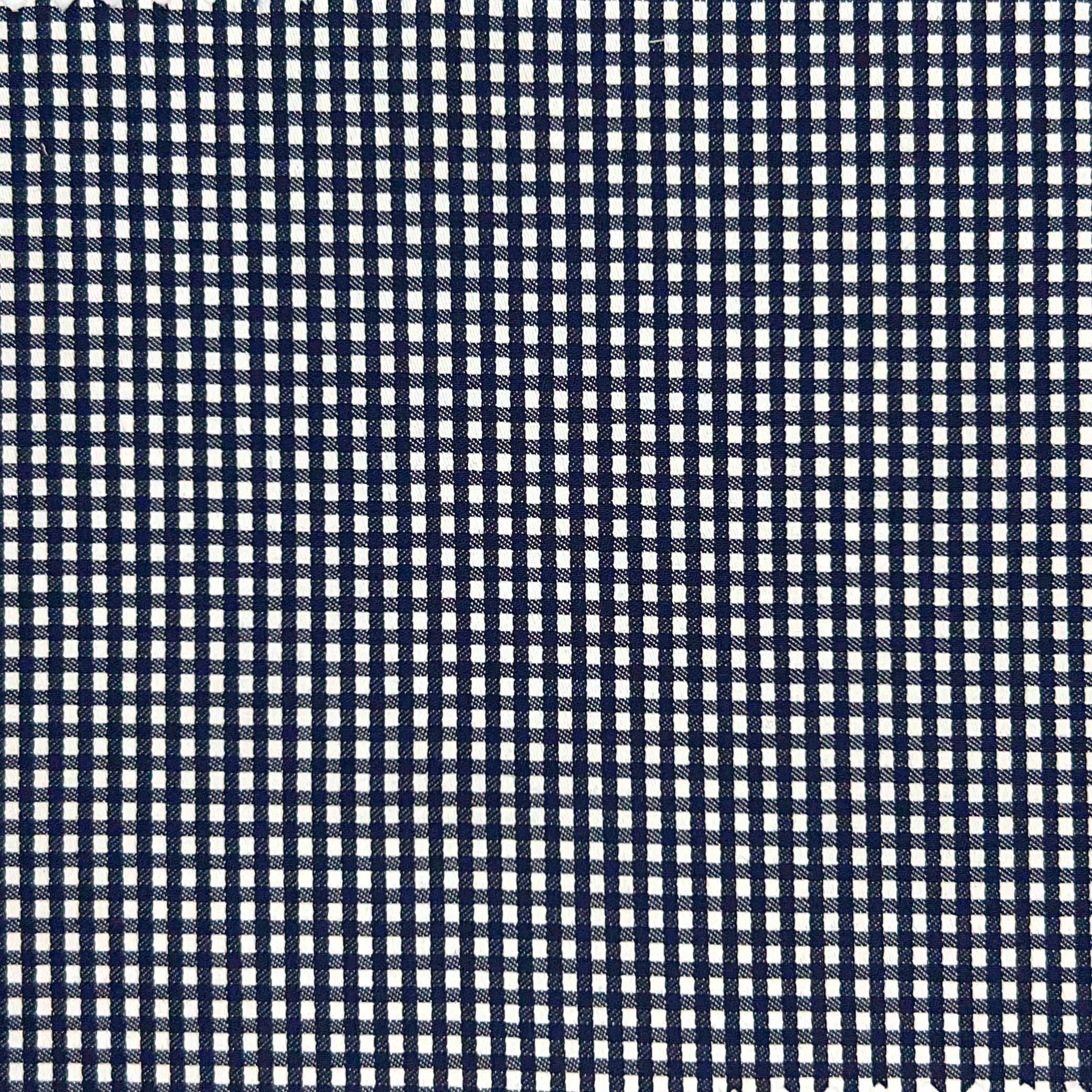 Midnight Navy Mini Gingham Check Giza 45 Egyptian Cotton Dress Shirt Cloth