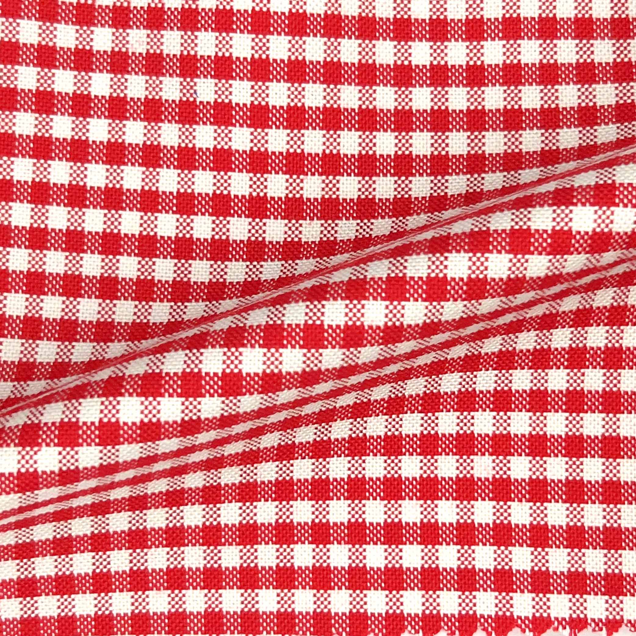 Red Gingham Check Giza 45 Egyptian Cotton Dress Shirt Cloth
