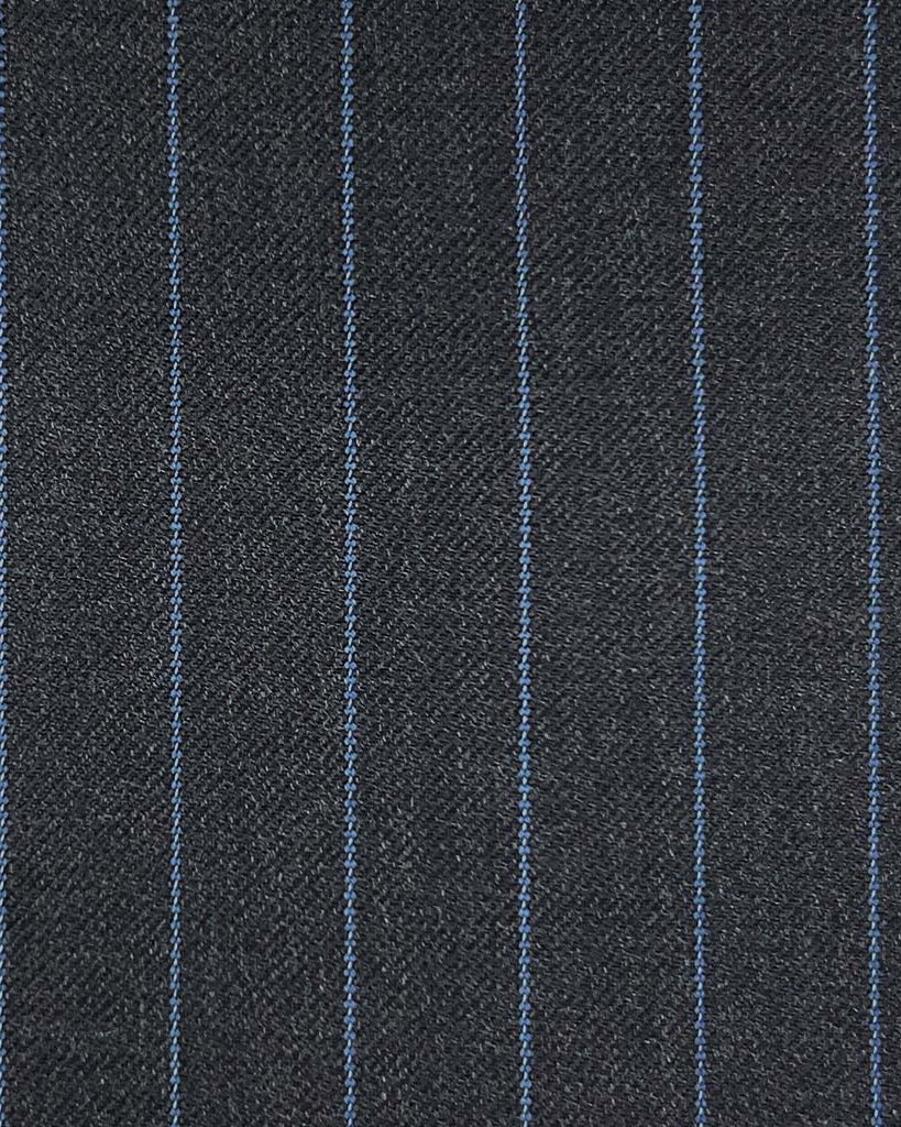 Westwood Hart Online Custom Hand Tailor Suits Sportcoats Trousers Waistcoats Overcoats Grey With Blue Pinstripes