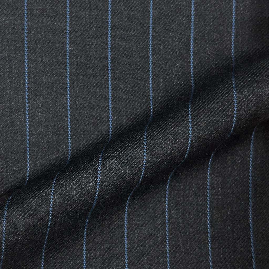Westwood Hart Online Custom Hand Tailor Suits Sportcoats Trousers Waistcoats Overcoats Grey With Blue Pinstripes