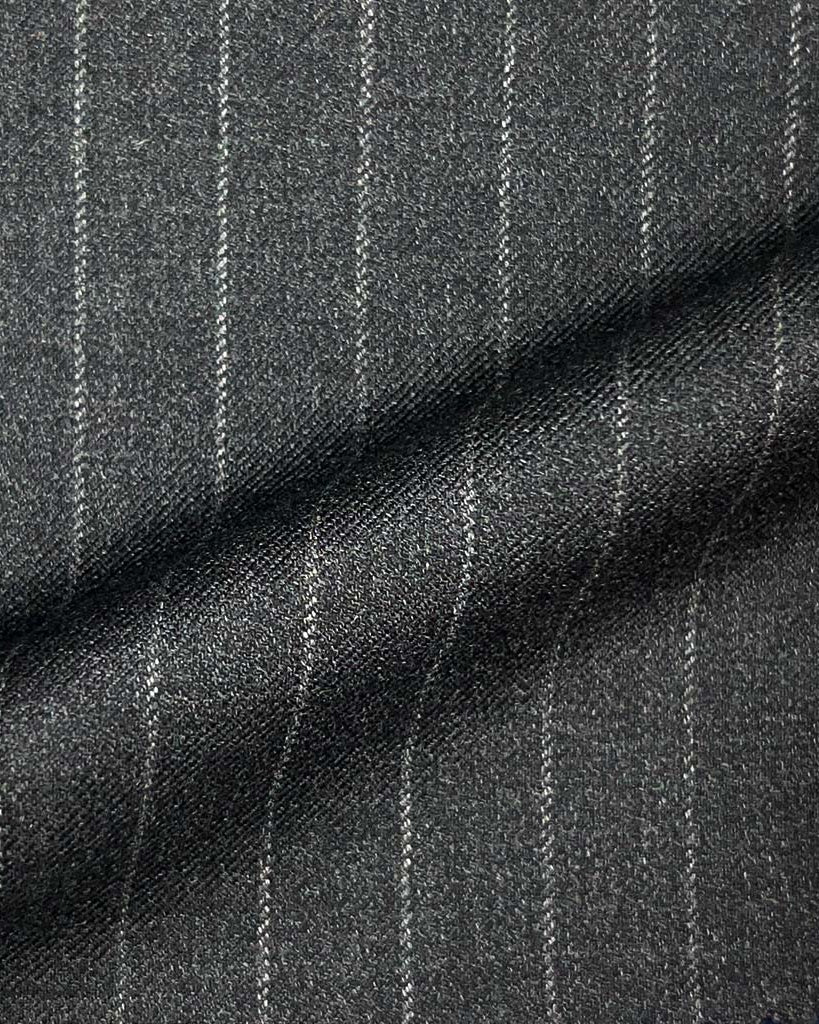 Loro Piana Four Seasons Super 130's Wool Westwood Hart Online Custom Hand Tailor Suits Sportcoats Trousers Waistcoats Overcoats Made To Measure Formalwear Tuxedo Grey Chalkstripes