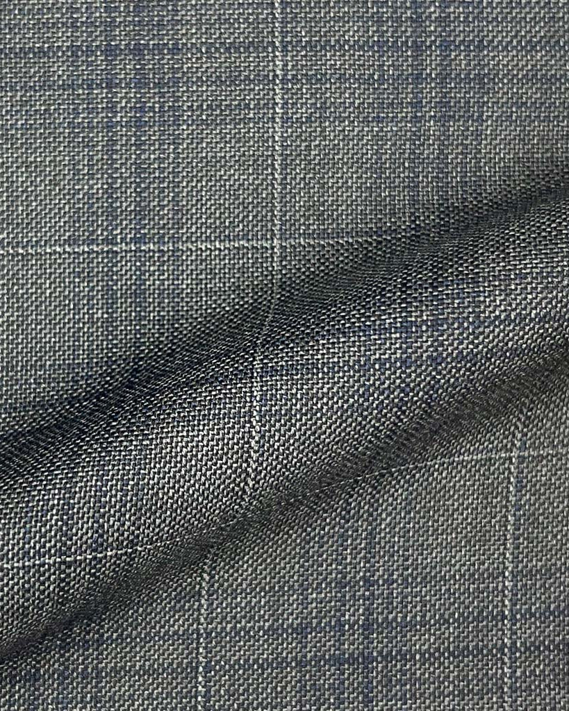 Loro Piana Four Seasons Super 130's Wool Westwood Hart Online Custom Hand Tailor Suits Sportcoats Trousers Waistcoats Overcoats Made To Measure Formalwear Tuxedo Medium Grey With Navy Plaid