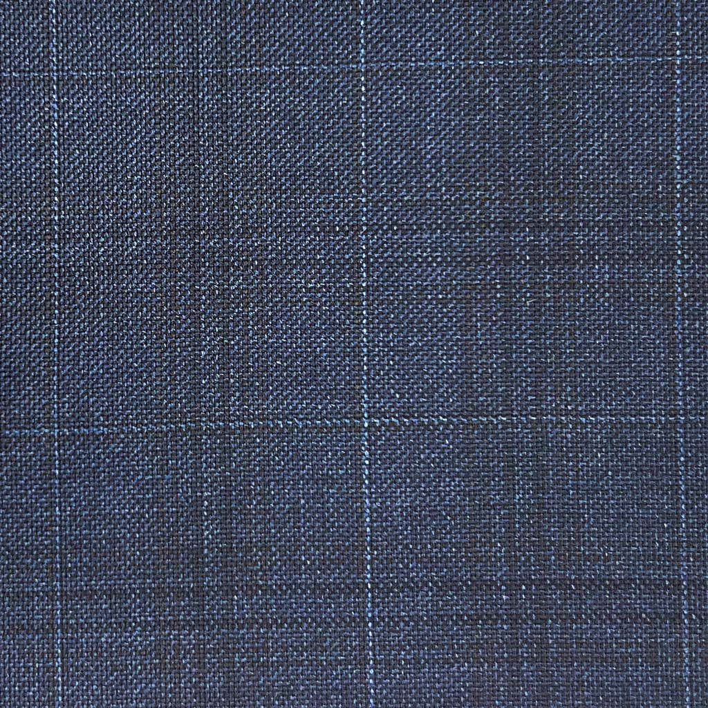 Loro Piana Four Seasons Super 130's Wool Westwood Hart Online Custom Hand Tailor Suits Sportcoats Trousers Waistcoats Overcoats Made To Measure Formalwear Tuxedo Navy Windowpane