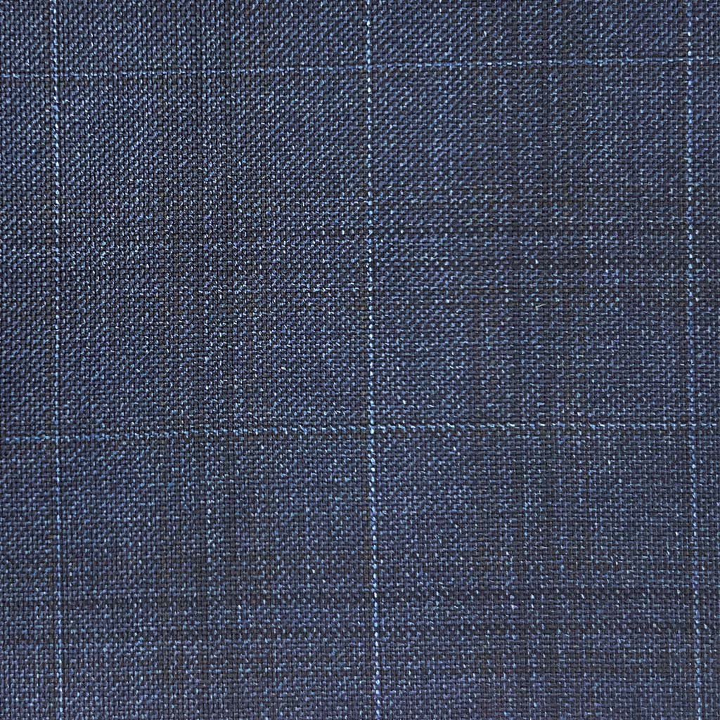 Loro Piana Four Seasons Super 130's Wool Westwood Hart Online Custom Hand Tailor Suits Sportcoats Trousers Waistcoats Overcoats Made To Measure Formalwear Tuxedo Navy Windowpane