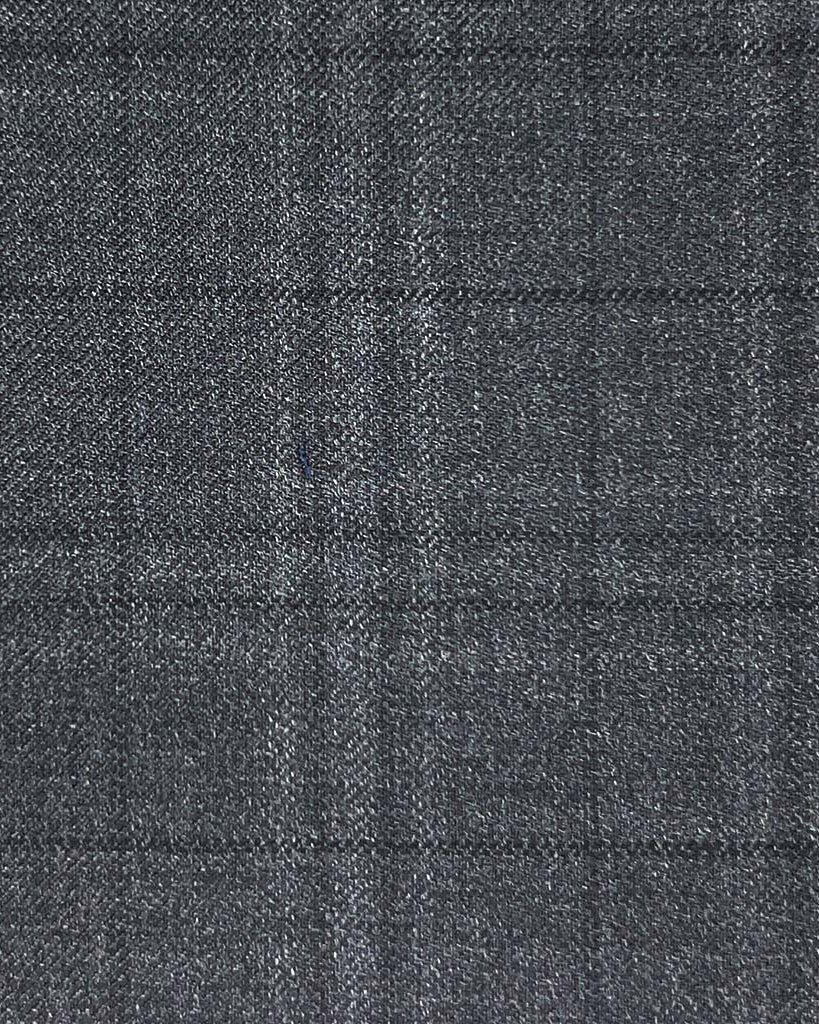 Loro Piana Four Seasons Super 130's Wool Westwood Hart Online Custom Hand Tailor Suits Sportcoats Trousers Waistcoats Overcoats Made To Measure Formalwear Tuxedo Dark Grey Windowpane
