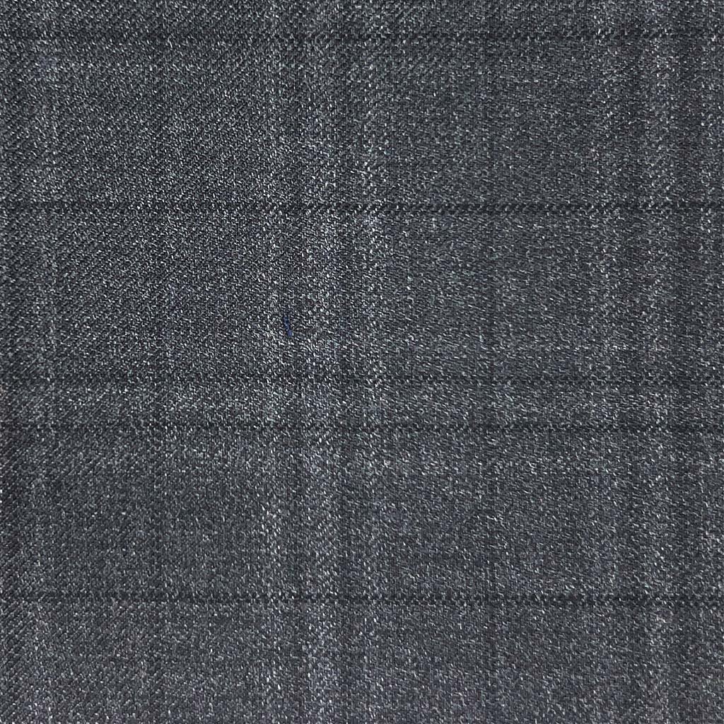 Loro Piana Four Seasons Super 130's Wool Westwood Hart Online Custom Hand Tailor Suits Sportcoats Trousers Waistcoats Overcoats Made To Measure Formalwear Tuxedo Dark Grey Windowpane