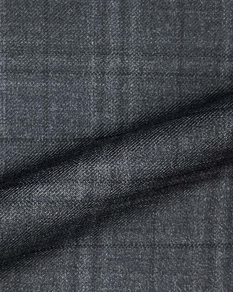 Loro Piana Four Seasons Super 130's Wool Westwood Hart Online Custom Hand Tailor Suits Sportcoats Trousers Waistcoats Overcoats Made To Measure Formalwear Tuxedo Dark Grey Windowpane