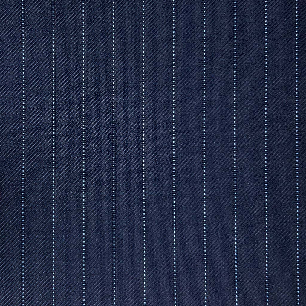 Loro Piana Four Seasons Super 130's Wool Westwood Hart Online Custom Hand Tailor Suits Sportcoats Trousers Waistcoats Overcoats Made To Measure Formalwear Tuxedo Navy With Blue Pinstripes