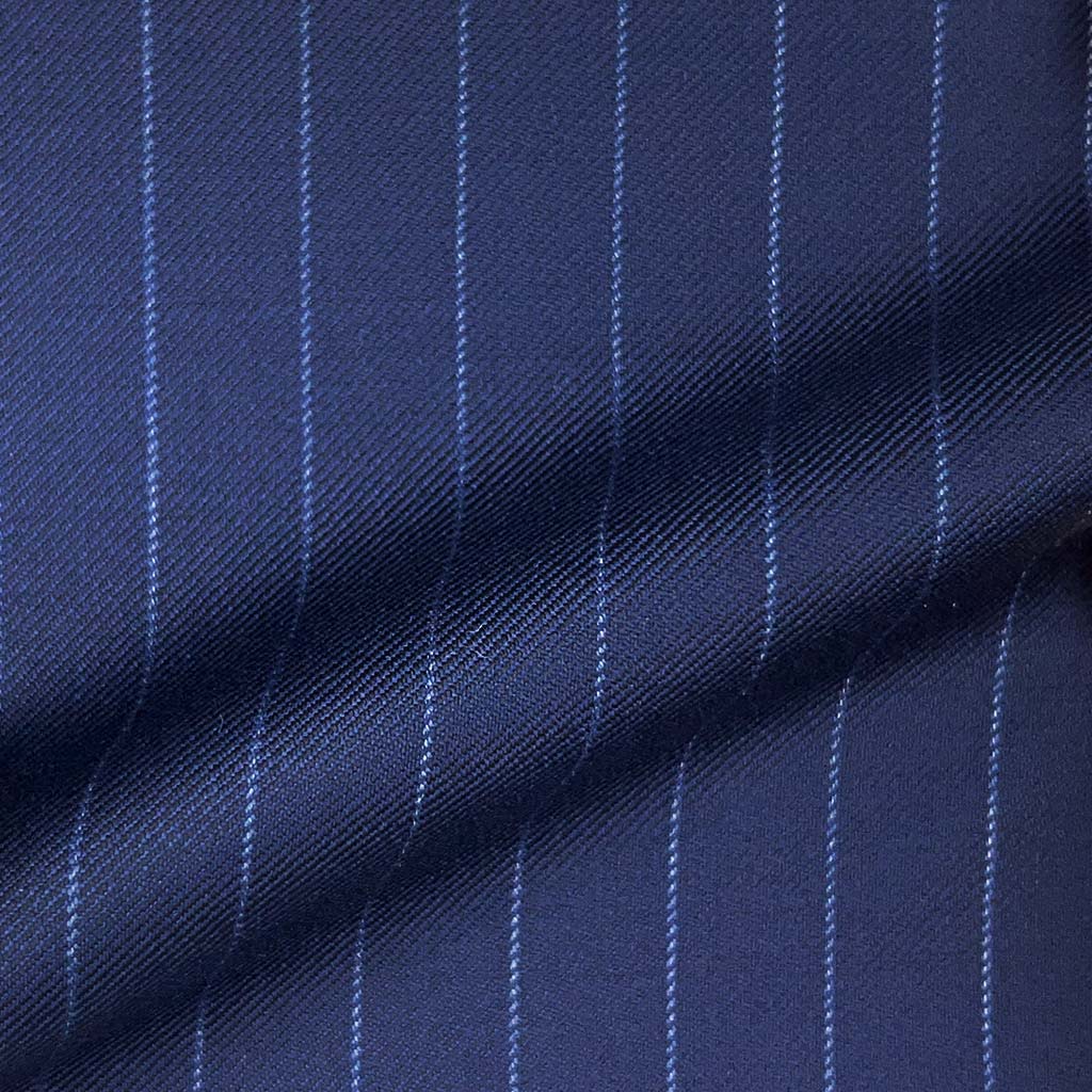 Loro Piana Four Seasons Super 130's Wool Westwood Hart Online Custom Hand Tailor Suits Sportcoats Trousers Waistcoats Overcoats Made To Measure Formalwear Tuxedo Navy Chalkstripes