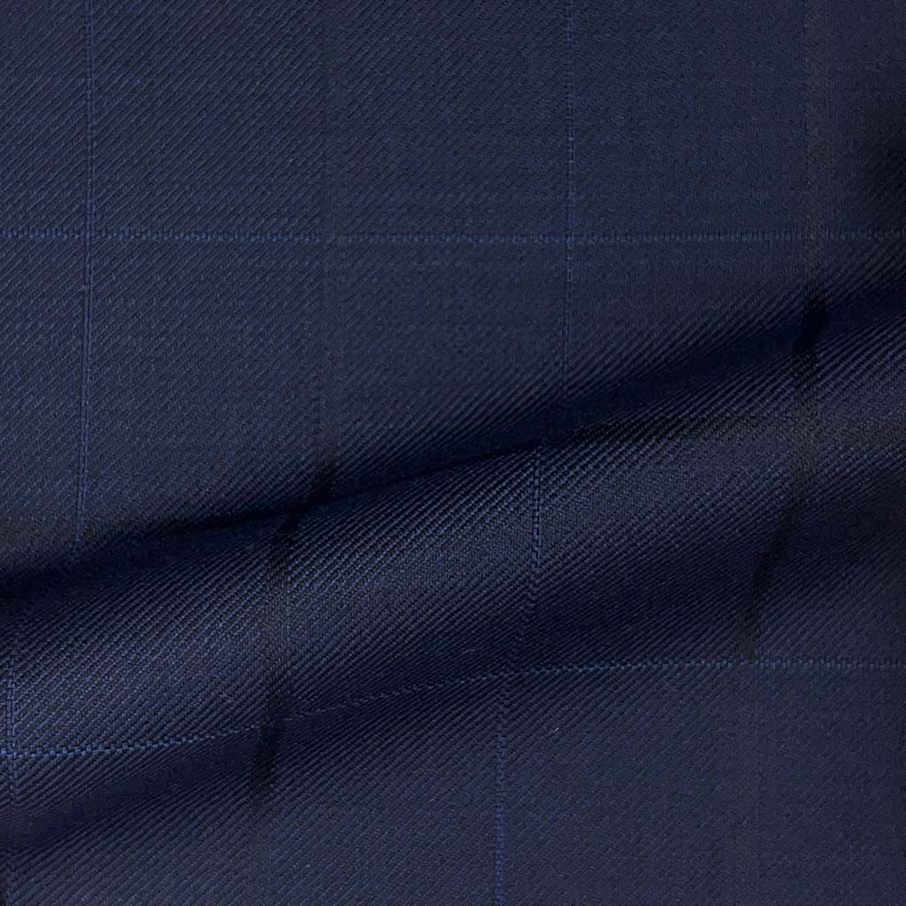 Lanifico Cerruti Nobility Super 150's Virgin Wool Westwood Hart Online Custom Hand Tailor Suits Sportcoats Trousers Waistcoats Overcoats Made To Measure Formalwear Tuxedo Navy Windowpane