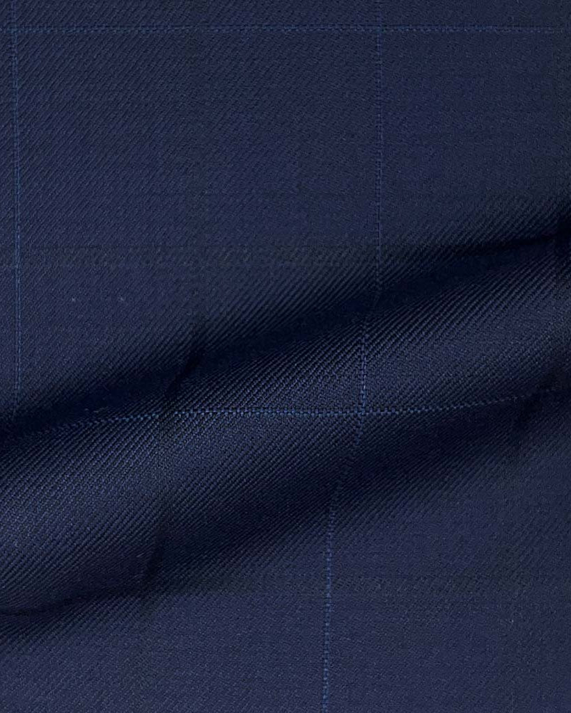 Lanifico Cerruti Nobility Super 150's Virgin Wool Westwood Hart Online Custom Hand Tailor Suits Sportcoats Trousers Waistcoats Overcoats Made To Measure Formalwear Tuxedo Navy Windowpane