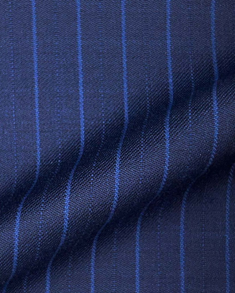 Westwood Hart Online Custom Hand Tailor Suits Sportcoats Trousers Waistcoats Overcoats Navy Self Stripes
