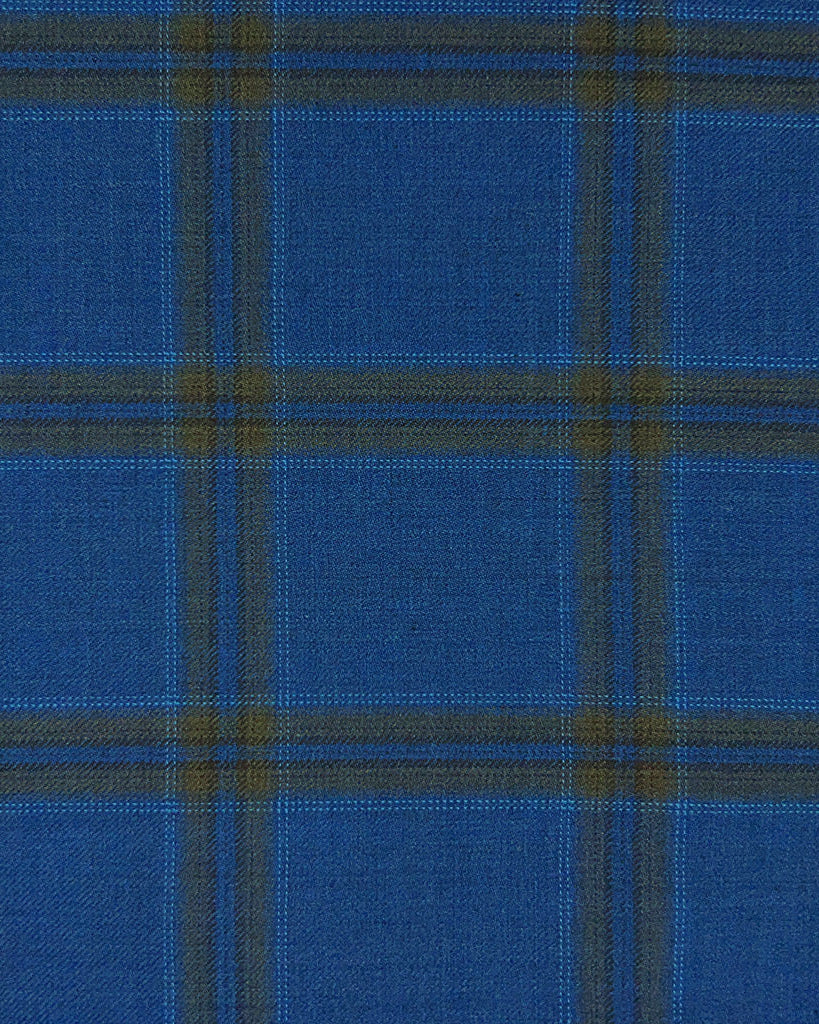 Westwood Hart Online Custom Hand Tailor Suits Sportcoats Trousers Waistcoats Overcoats Blue With Bronze Windowpane