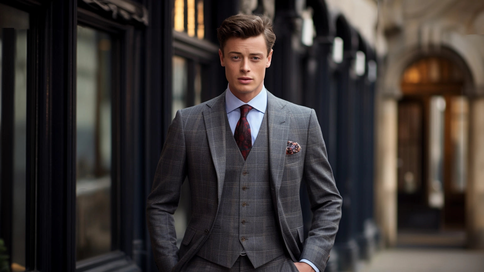 Display of versitile check pattern suits for different occasions.