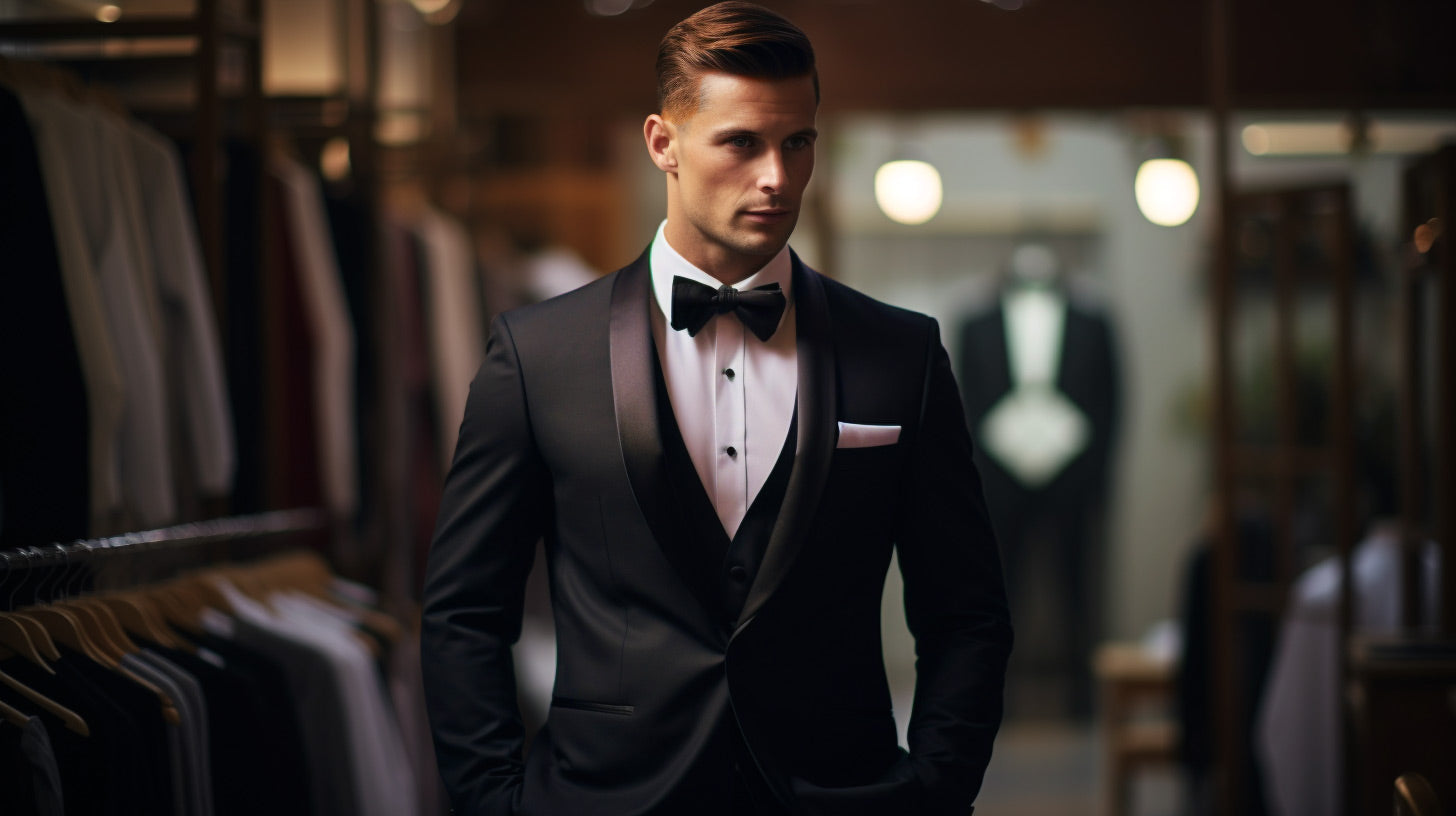 Man wearing a custom-tailored Westwood Hart suit, showcasing its versatility and elegance.