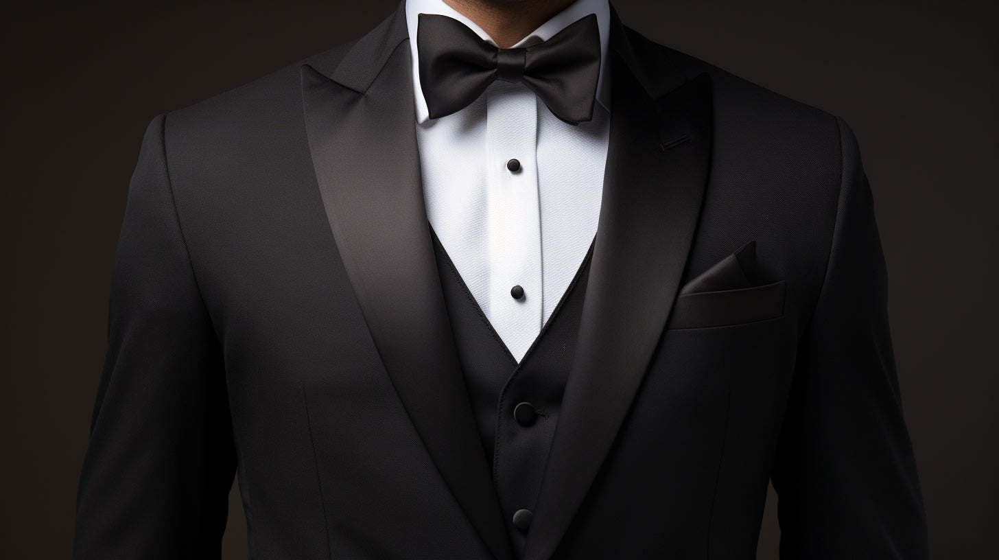 Custom-tailored black tie tuxedo by Westwood Hart for timeless elegance and individual style.