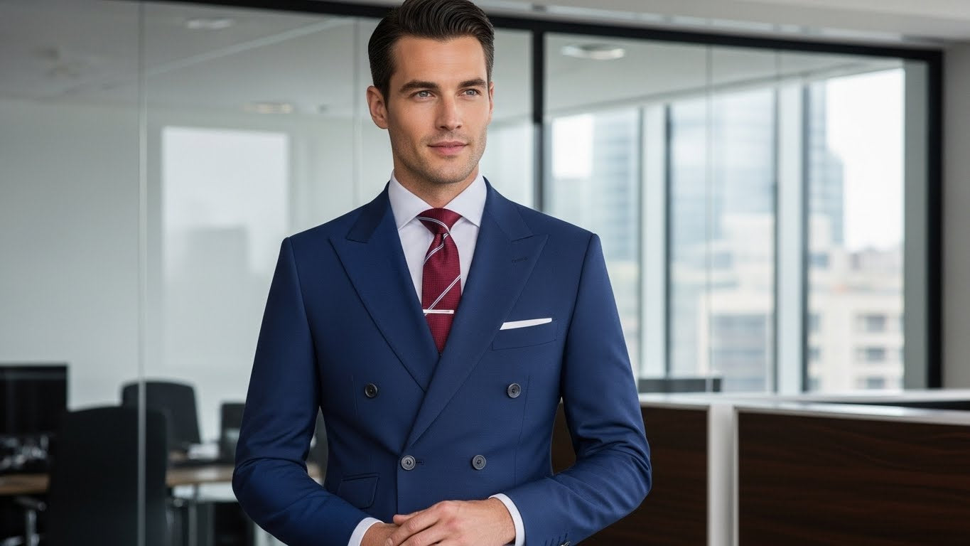 Double-breasted suits for short men 