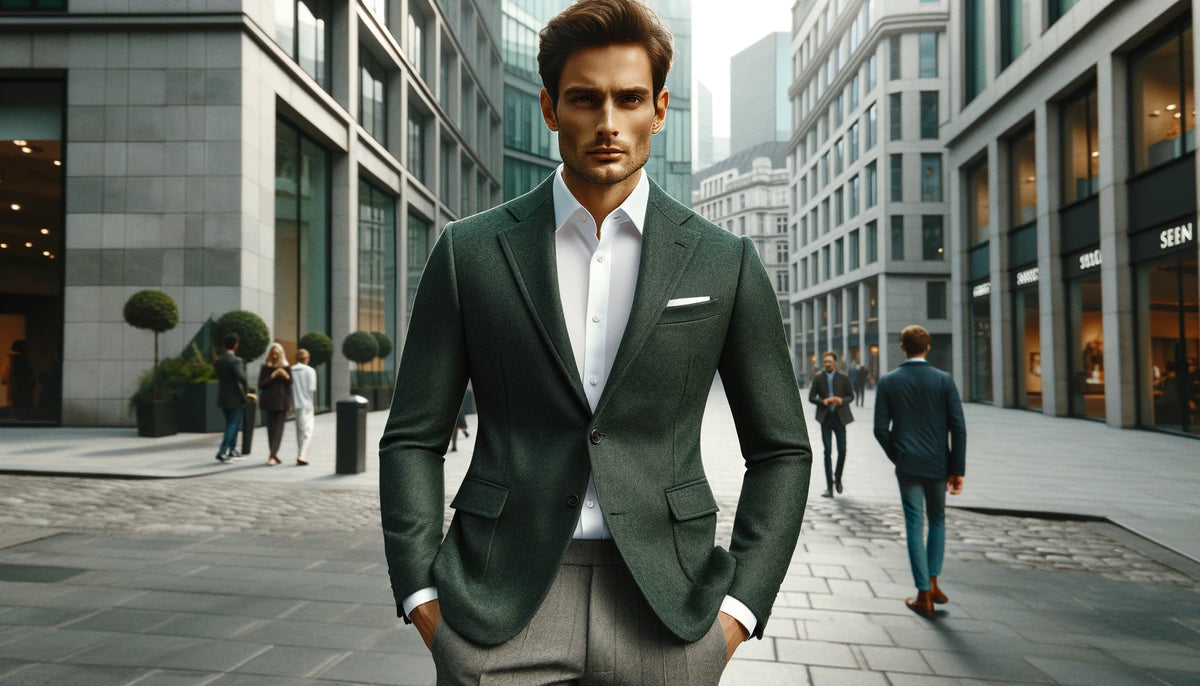 green emerald velvet dress Peak Lapel Casual Suits Lino Tweet Green Blazer Jacket Outfits for Men 2 Pieces(Jacket +Ivory Pants) US34 / Green Jacket +Green Pants