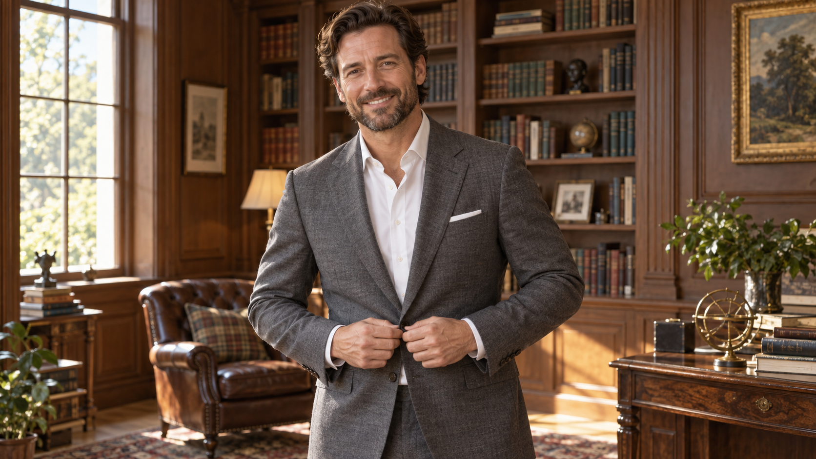 Grey flannel suit styling for a versatile modern wardrobe