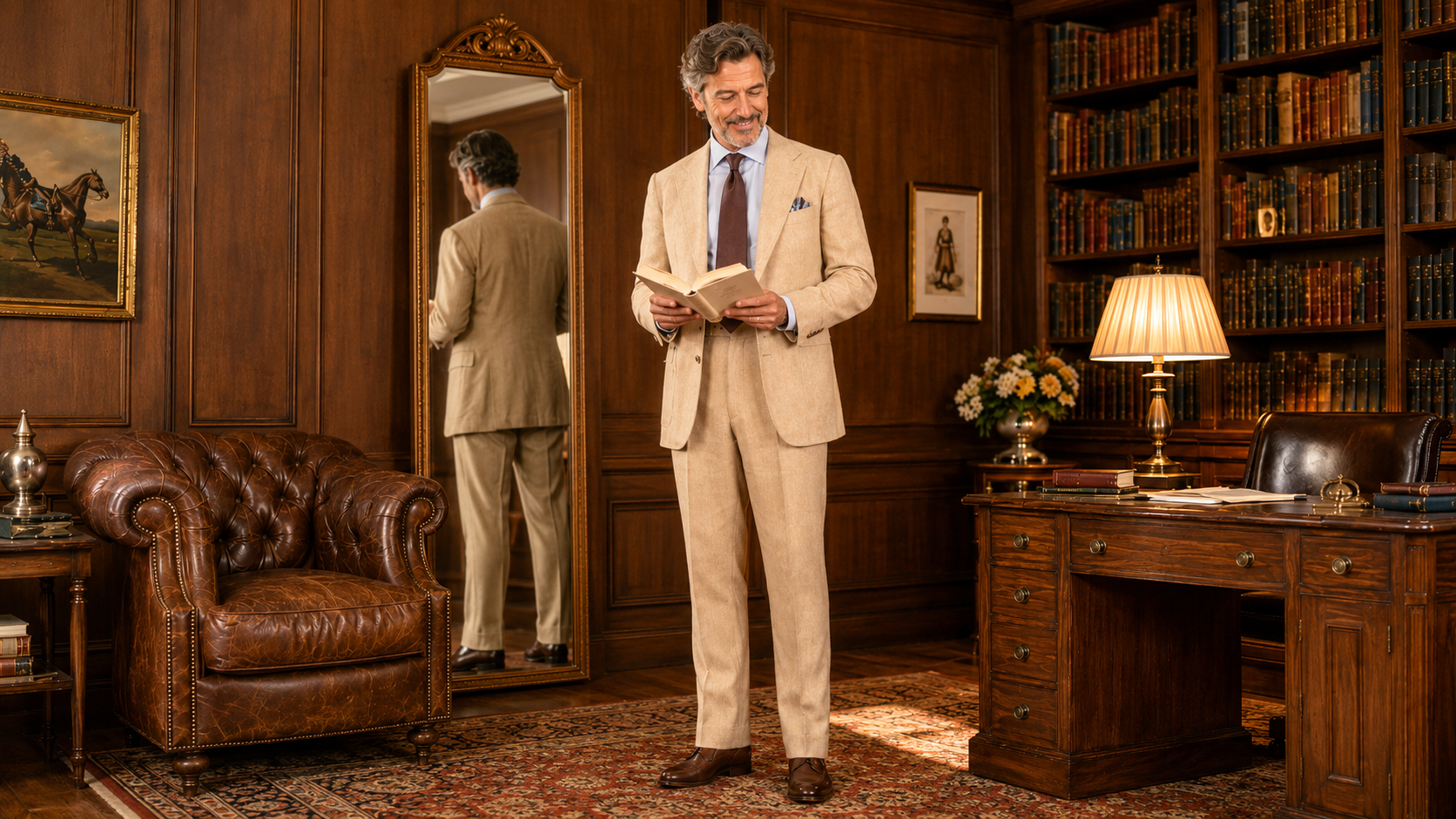 High rise trousers for men covering fishtail backs, braces, linen suits and bespoke tailoring