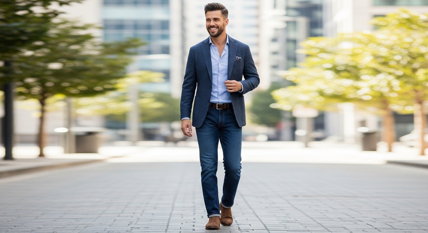 dress shirt with jeans and blazer Dress Shirt Blazer And Jeans How To Wear A Blazer With Jeans: Style Guide For Men