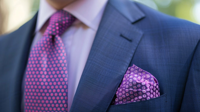 Man wearing pale blue shirt and multi-colored tie with charcoal grey suit, showcasing versatile styling options