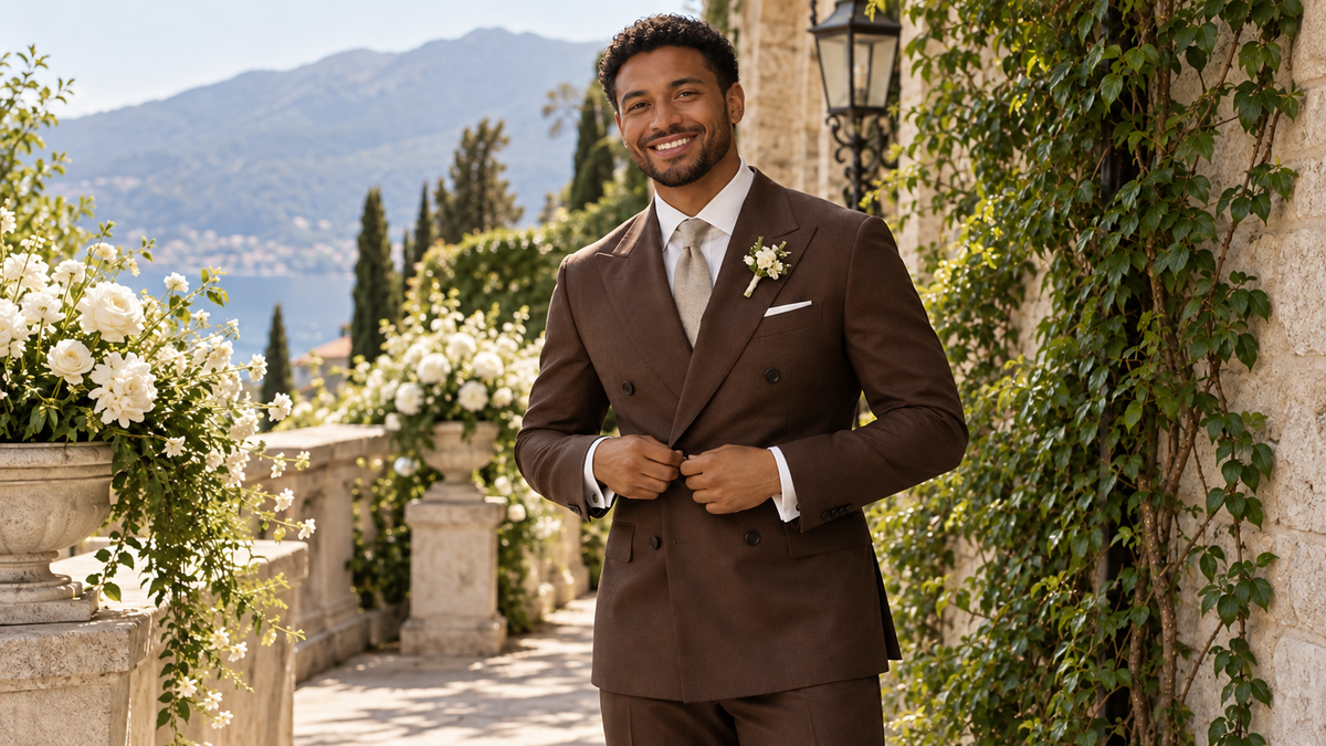 Styling a brown wedding suit without looking dated