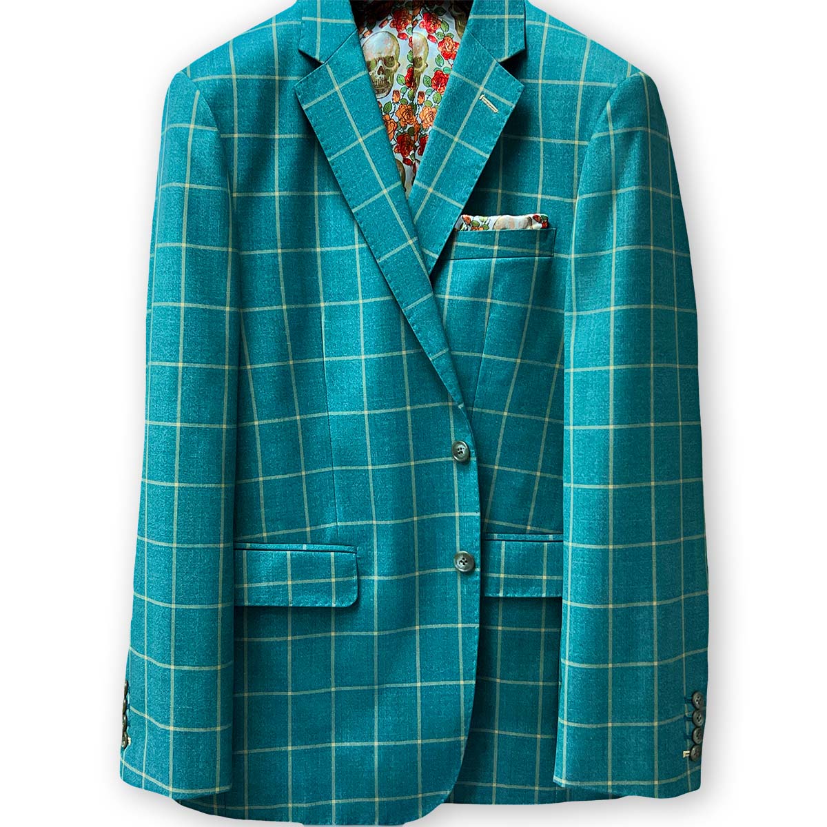 Green windowpane blazer hotsell