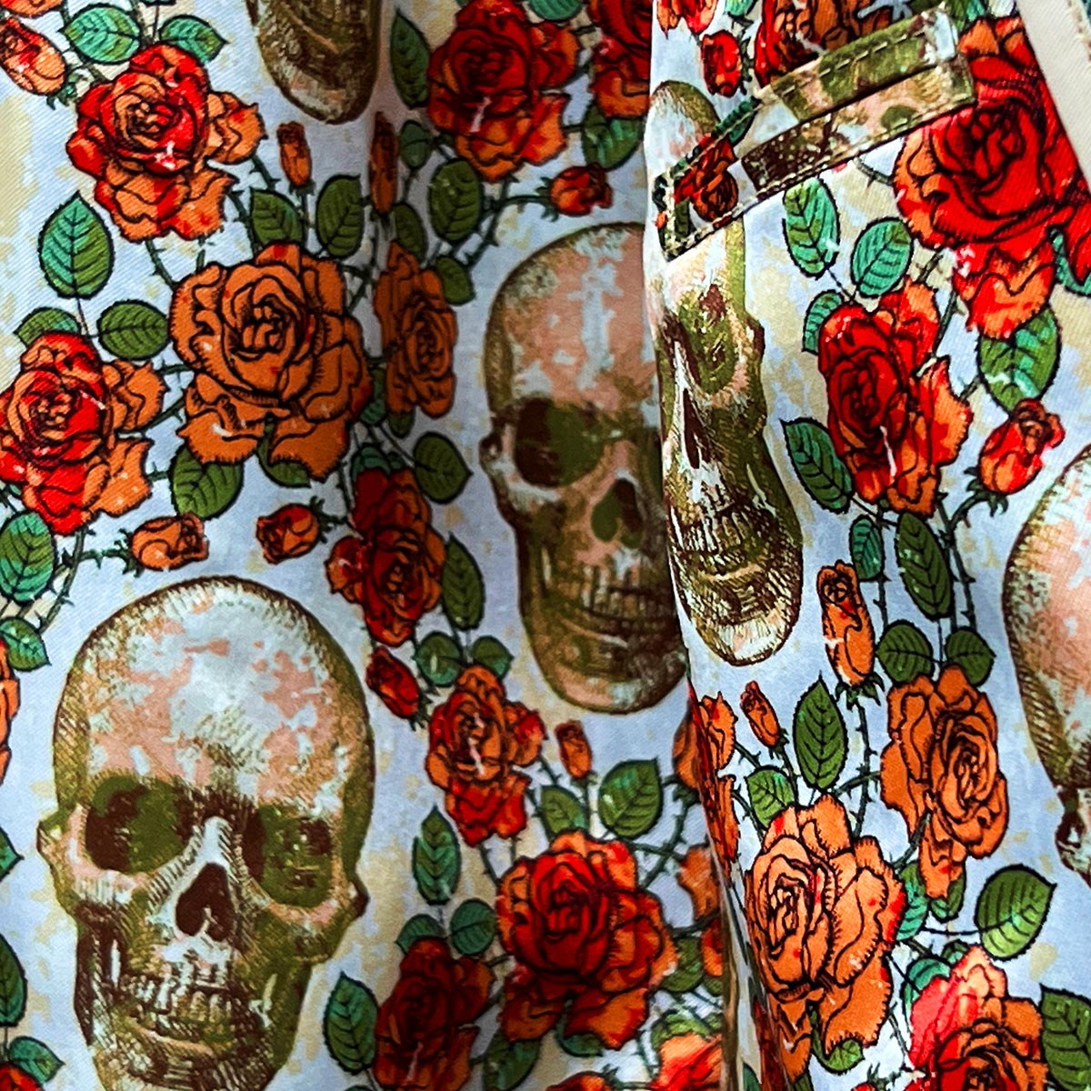 Tailored details of the Carribean Green Windowpane Sportcoat