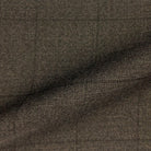 Tailored brand suit in Chocolate Brown Windowpane Bamboo fabric