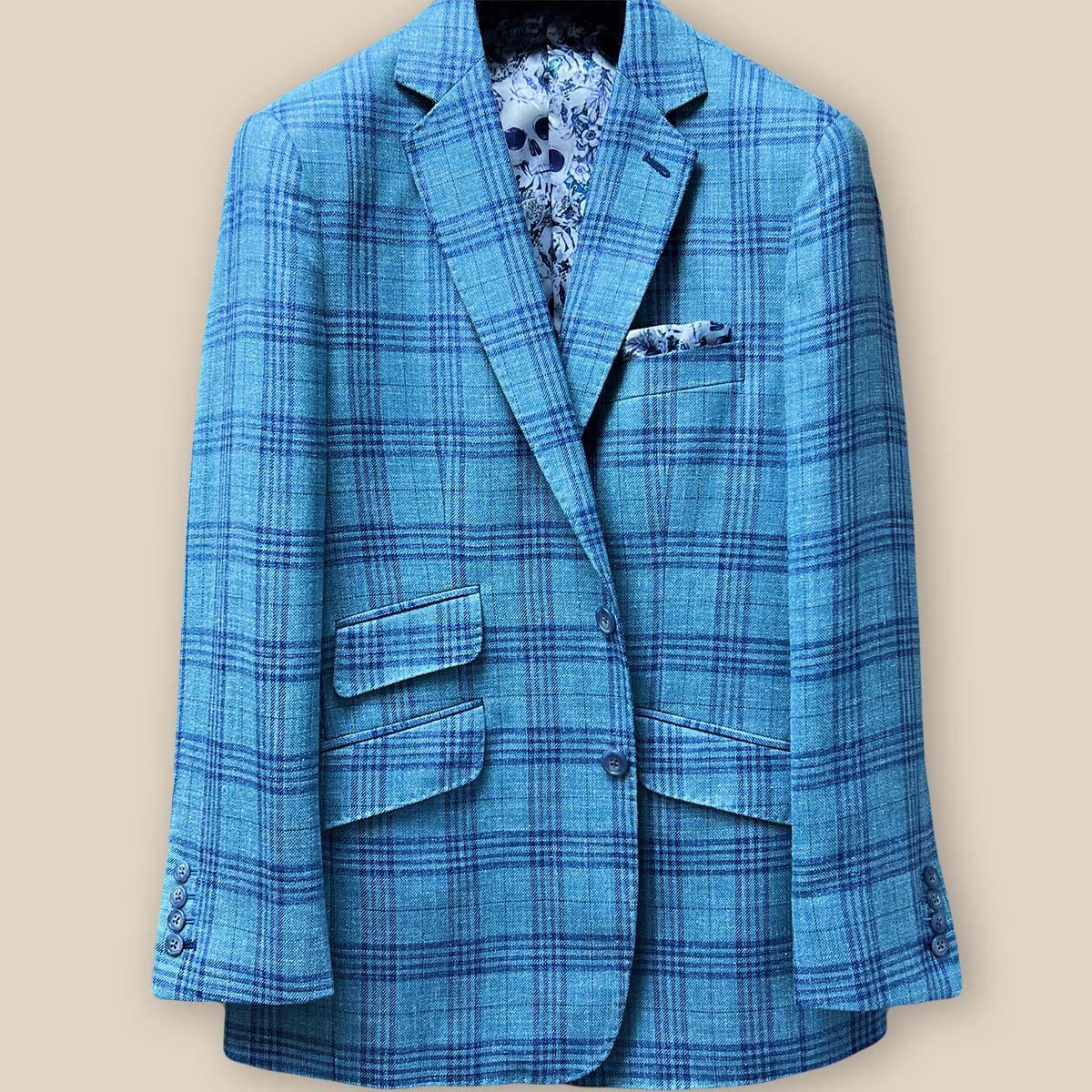 Havana by E.Thomas Green with Blue Plaid Men's Sportcoat