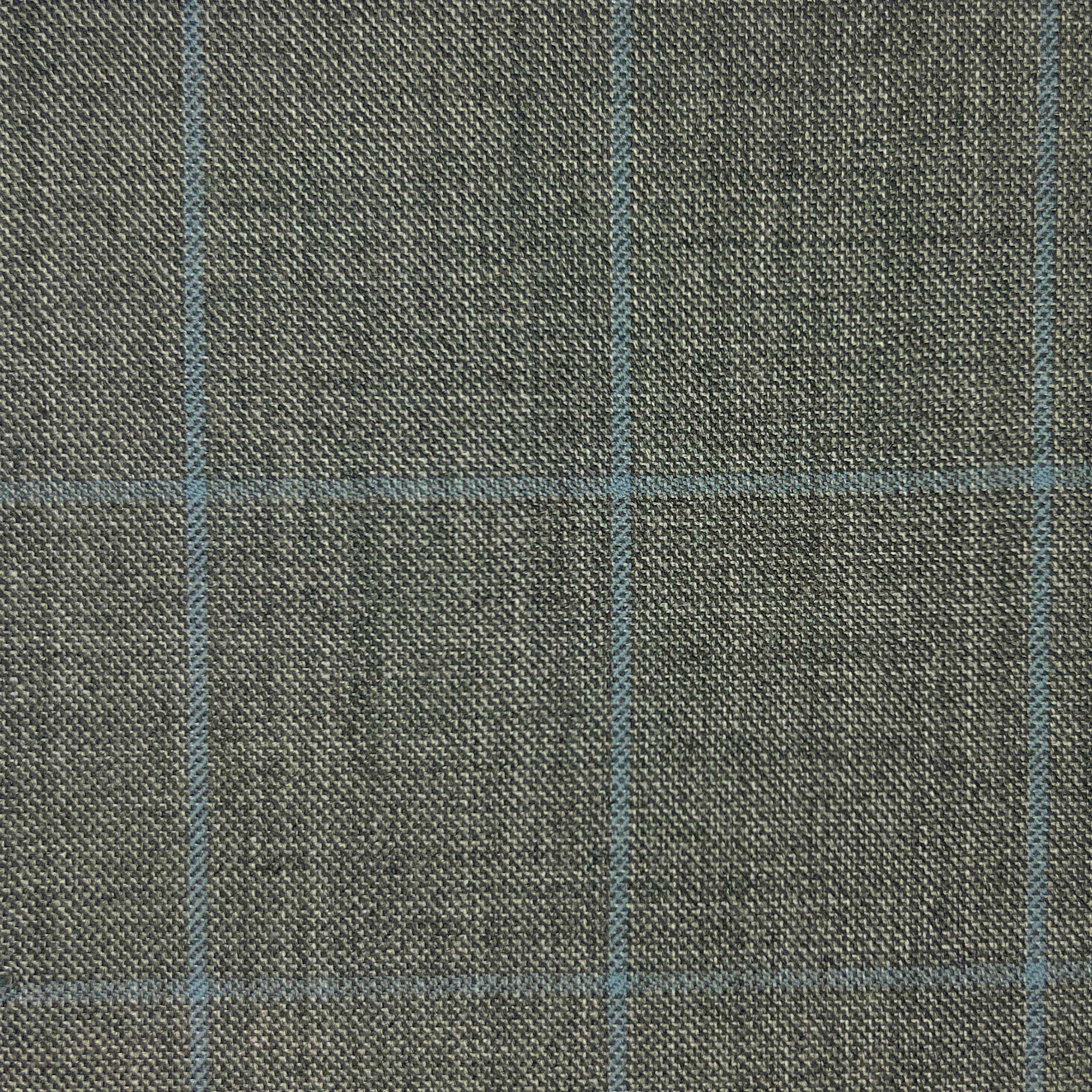 Westwood Hart Online Custom Hand Tailor Suits Sportcoats Trousers Waistcoats Overcoats Steel Grey Blue Windowpane