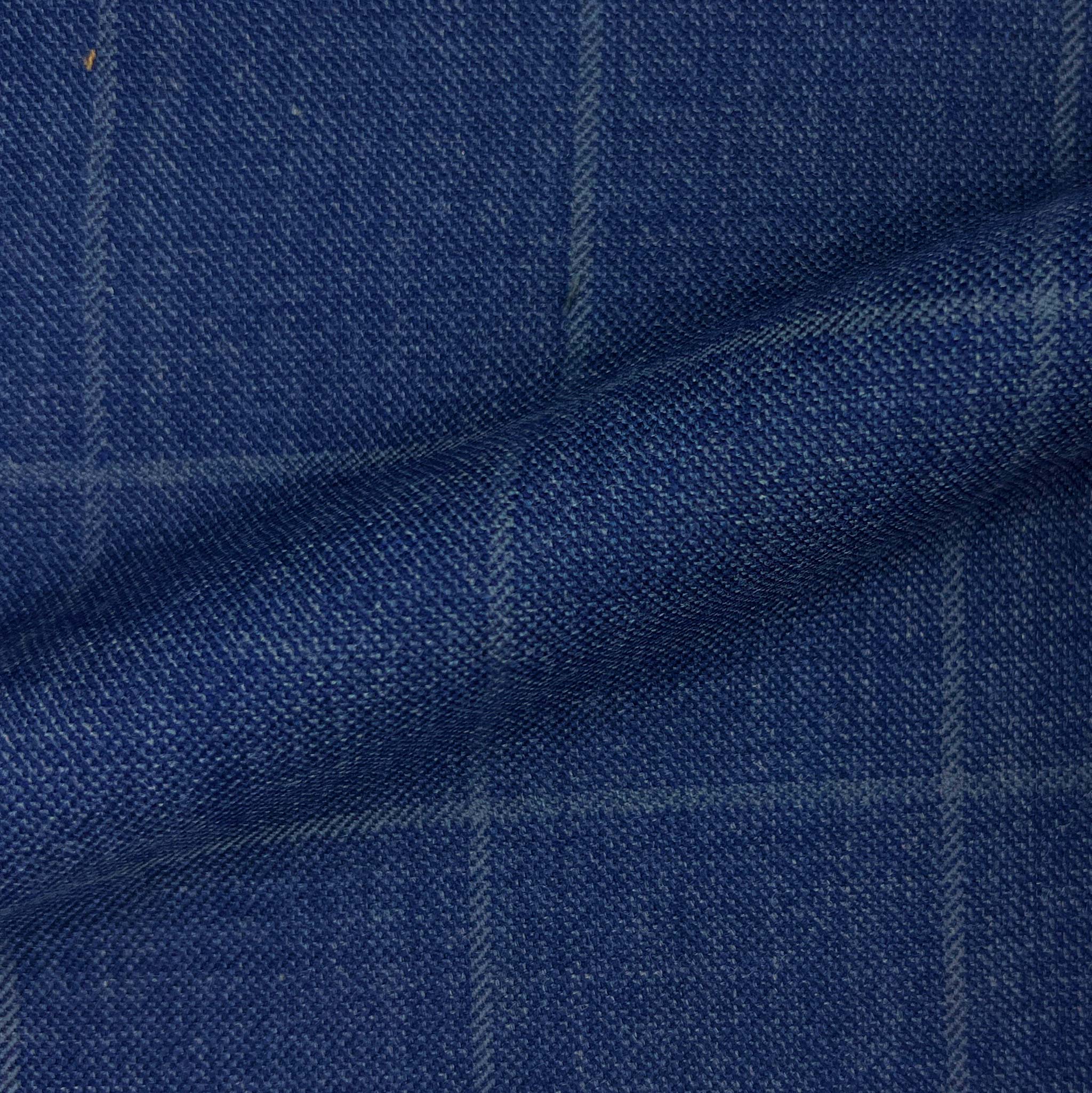 Westwood Hart Online Custom Hand Tailor Suits Sportcoats Trousers Waistcoats Overcoats Medium Blue Windowpane