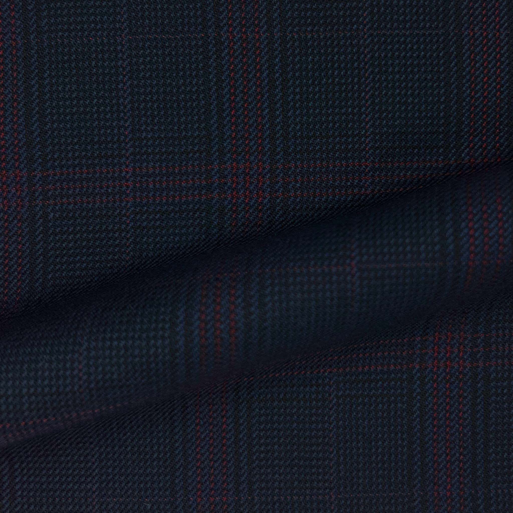 Westwood Hart Online Custom Hand Tailor Suits Sportcoats Trousers Waistcoats Overcoats Navy Dark Red Windowpane