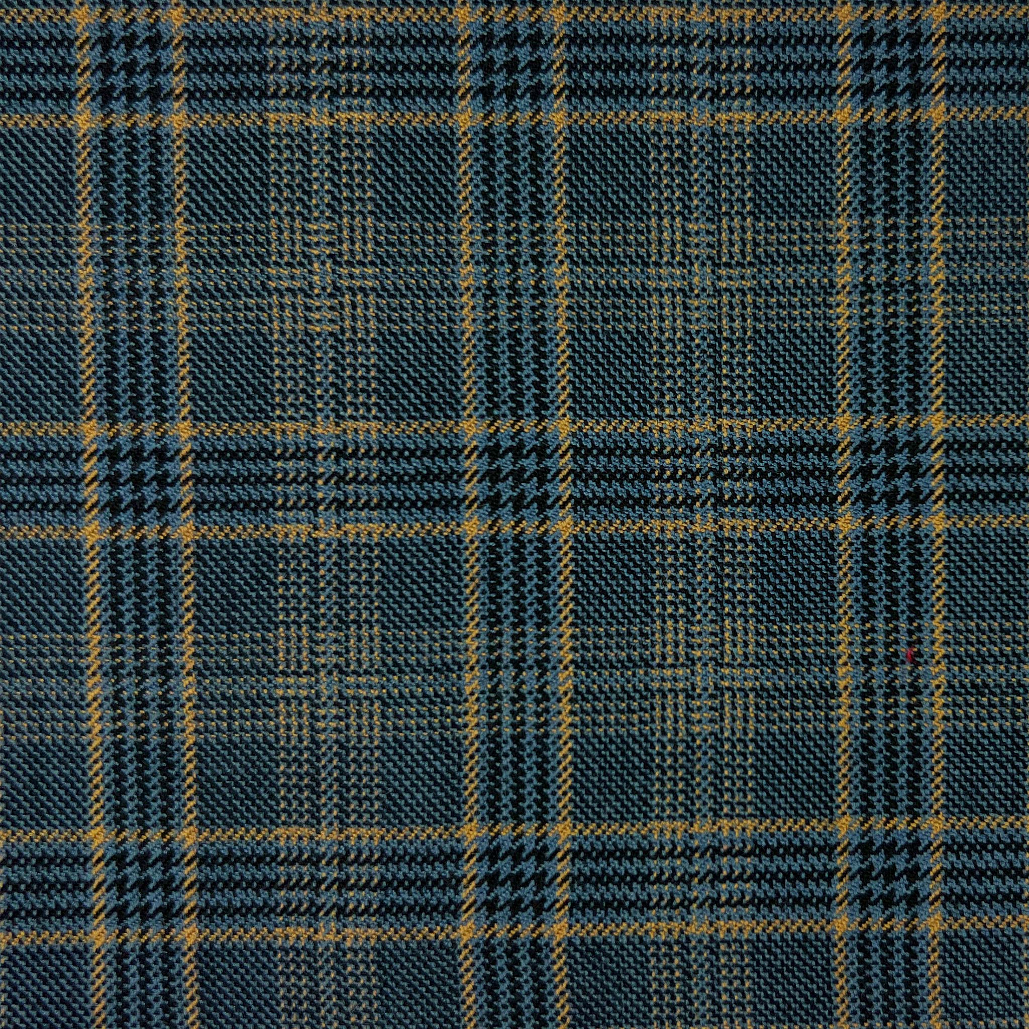 Westwood Hart Online Custom Hand Tailor Suits Sportcoats Trousers Waistcoats Overcoats Steel Blue Grey Plaid Pastel Orange Windowpane